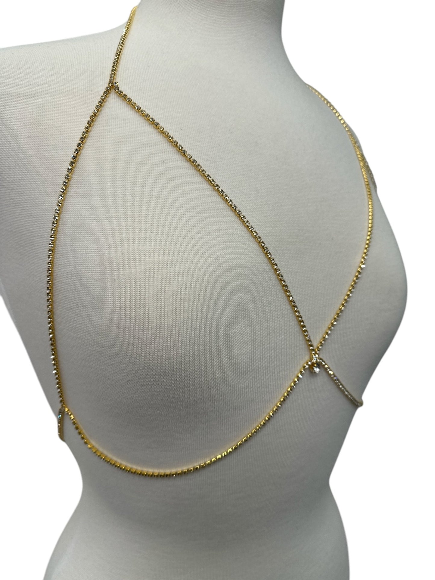 Elegant Rhinestone Body Chain Jewellery – Gold & Silver Variants - Fatisha Boutique