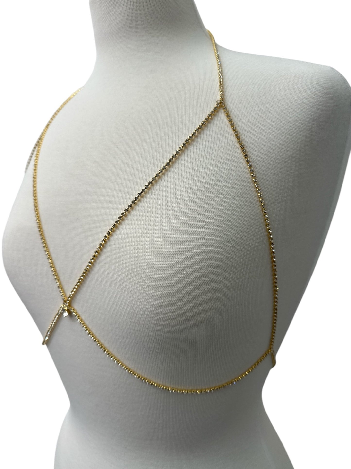 Elegant Rhinestone Body Chain Jewellery – Gold & Silver Variants - Fatisha Boutique
