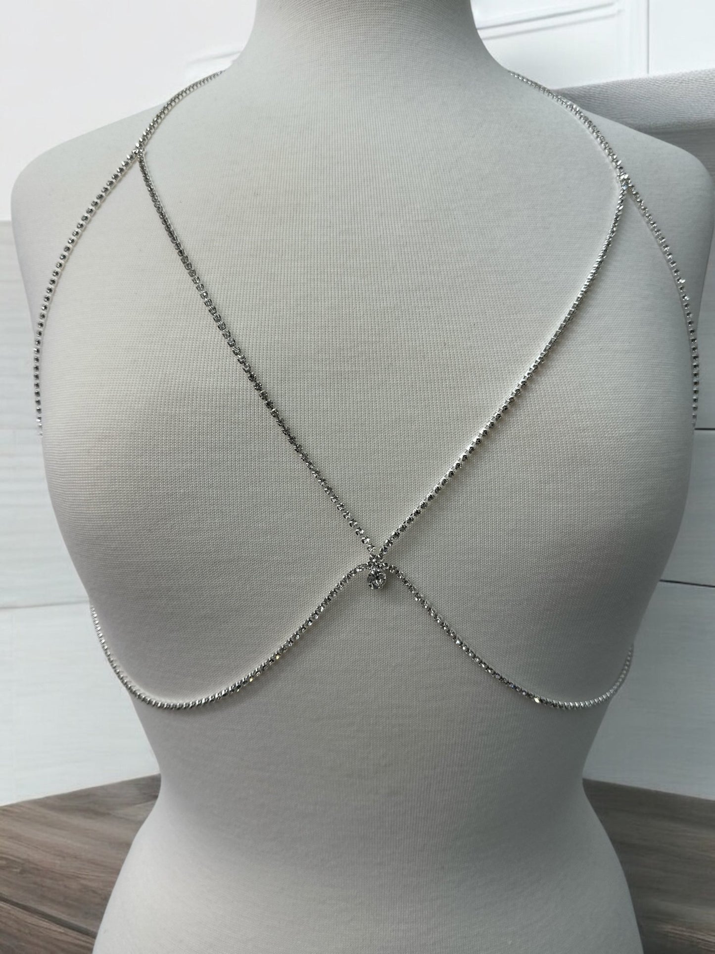 Elegant Rhinestone Body Chain Jewellery – Gold & Silver Variants - Fatisha Boutique