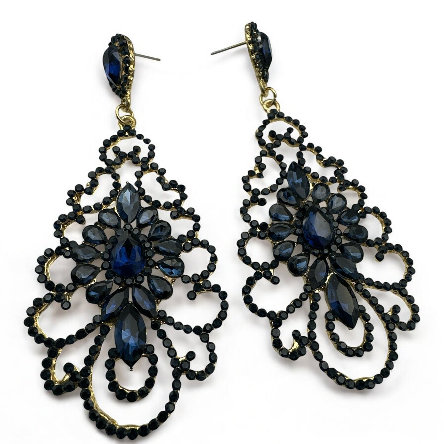 Elegant Rhinestone Chandelier Earrings – Vintage Teardrop Dangle Statement Jewellery for Weddings, Parties & Special Occasions - Fatisha Boutique