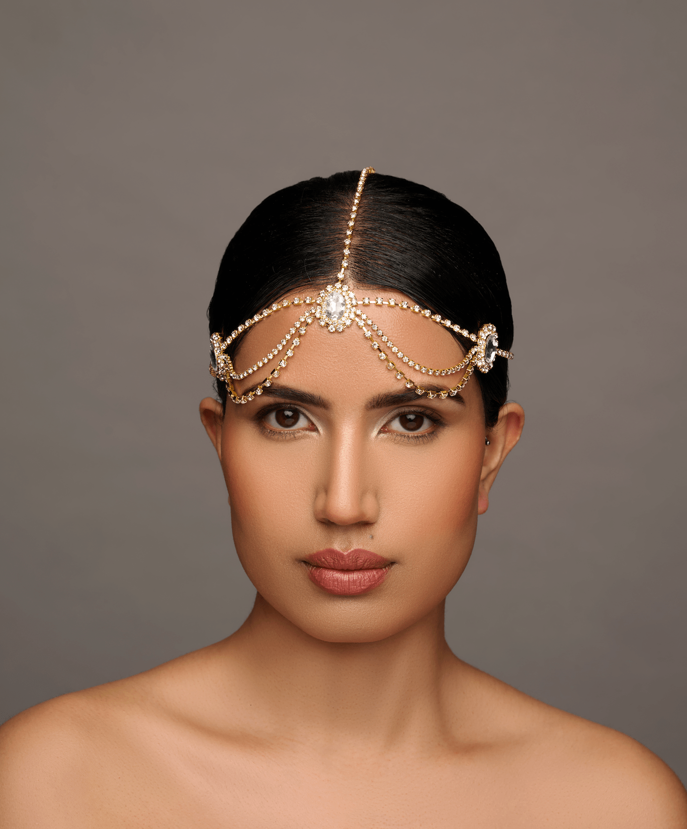 Elegant Rhinestone Multi - layered Tassels Bridal Headpiece - Fatisha Boutique