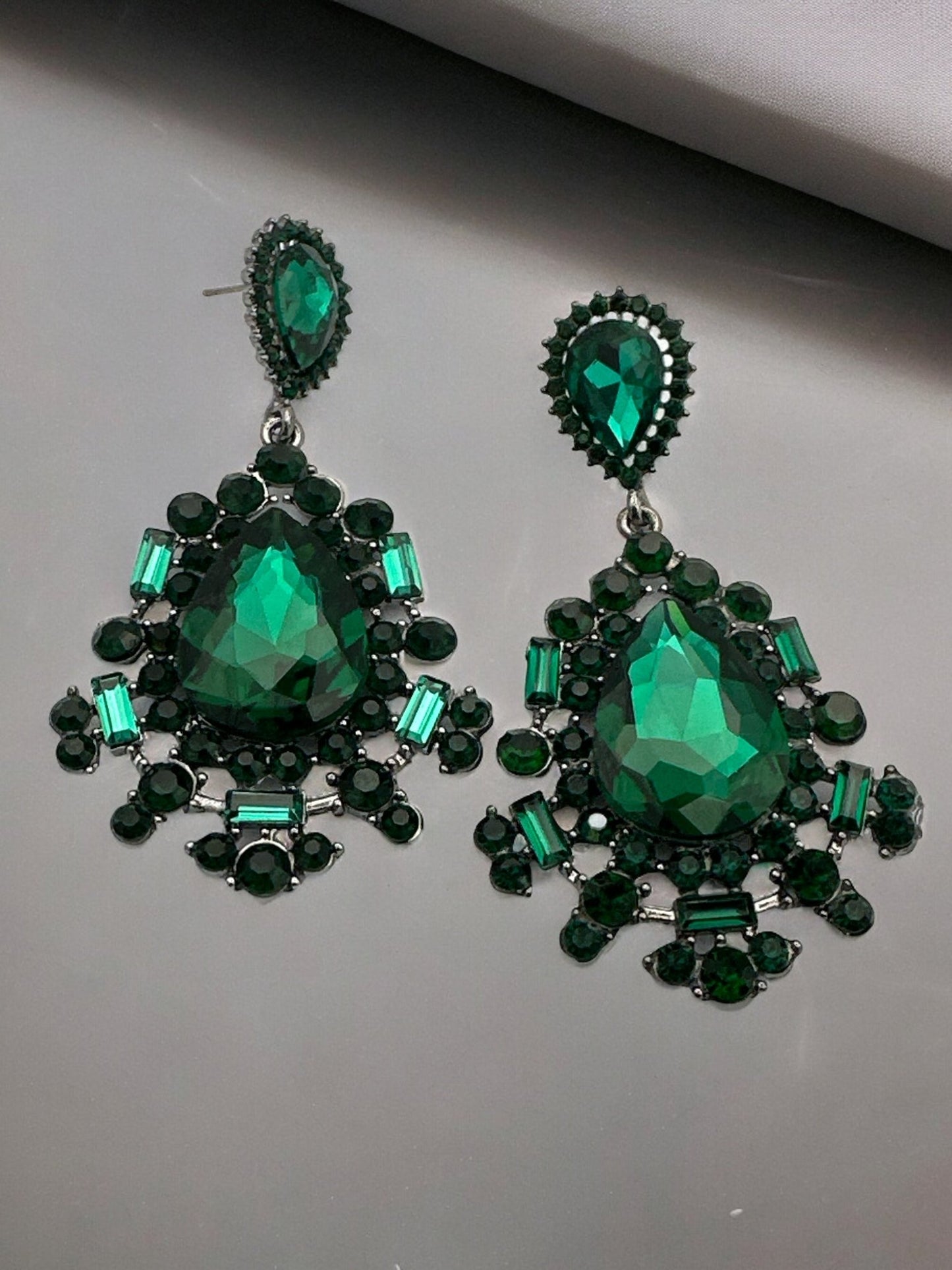 Elegant Rhinestone Teardrop Dangle Earrings - Fatisha Boutique