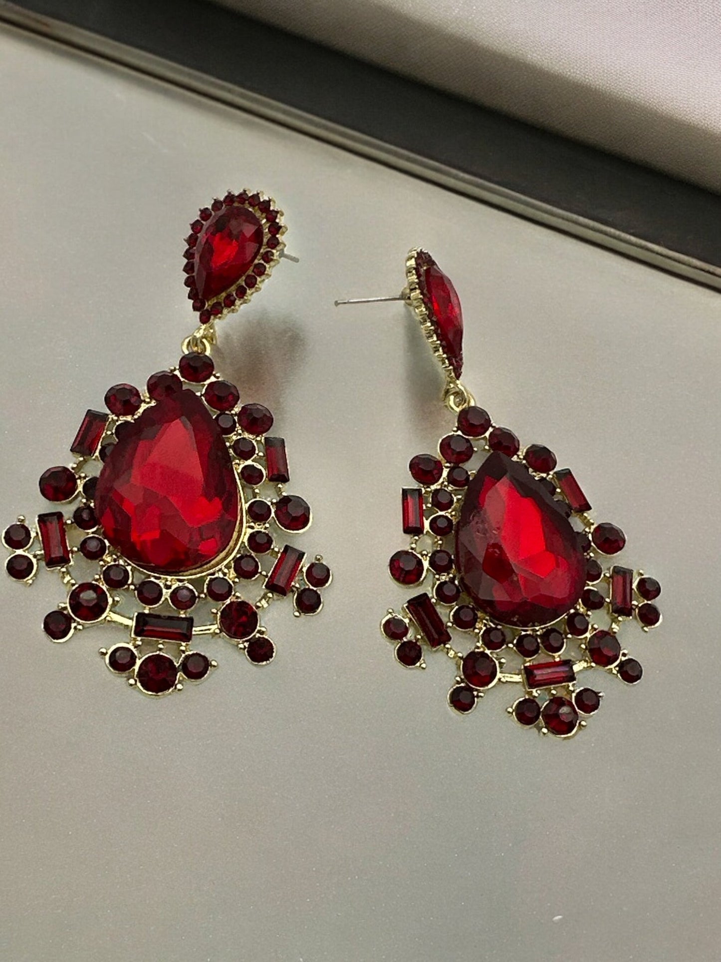 Elegant Rhinestone Teardrop Dangle Earrings - Fatisha Boutique