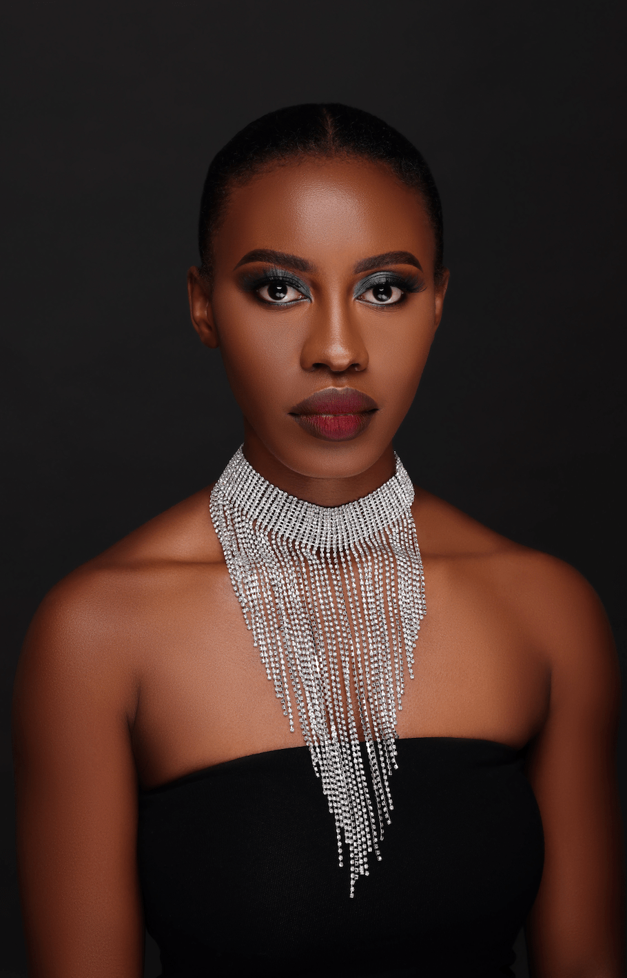 Elegant Rhinestones Sparkling Crystal Long Tassels Choker Necklace - Fatisha Boutique
