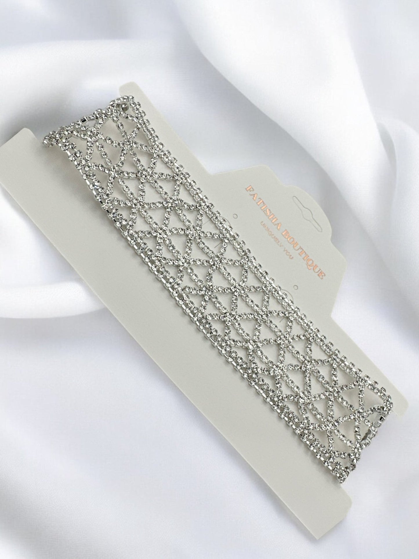 Elegant Sparkling Rhinestone Choker Necklace - Fatisha Boutique