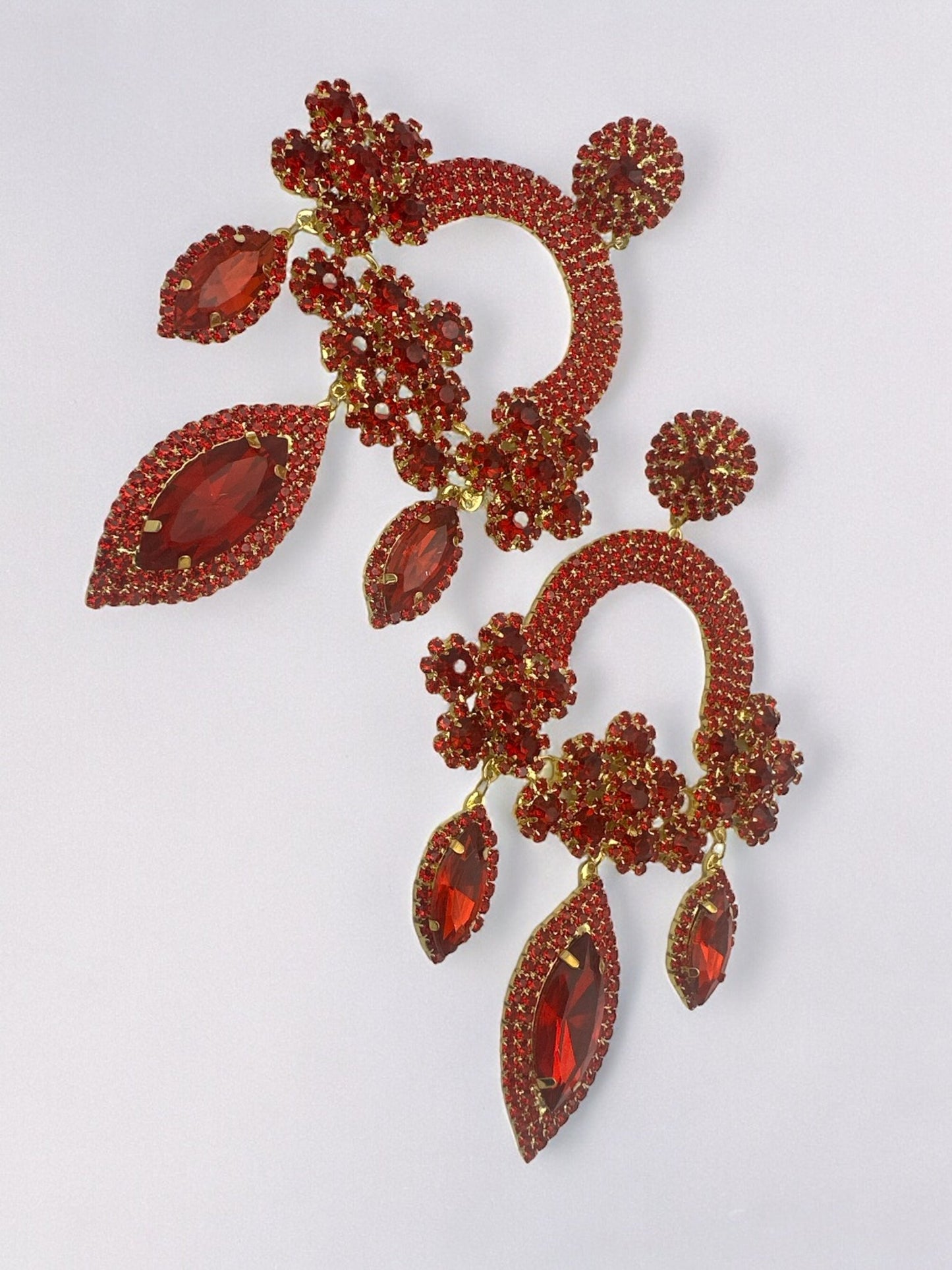 Elegant Statement Gemstones Crystal Diamante Rhinestone Long Tassel Earrings - Fatisha Boutique