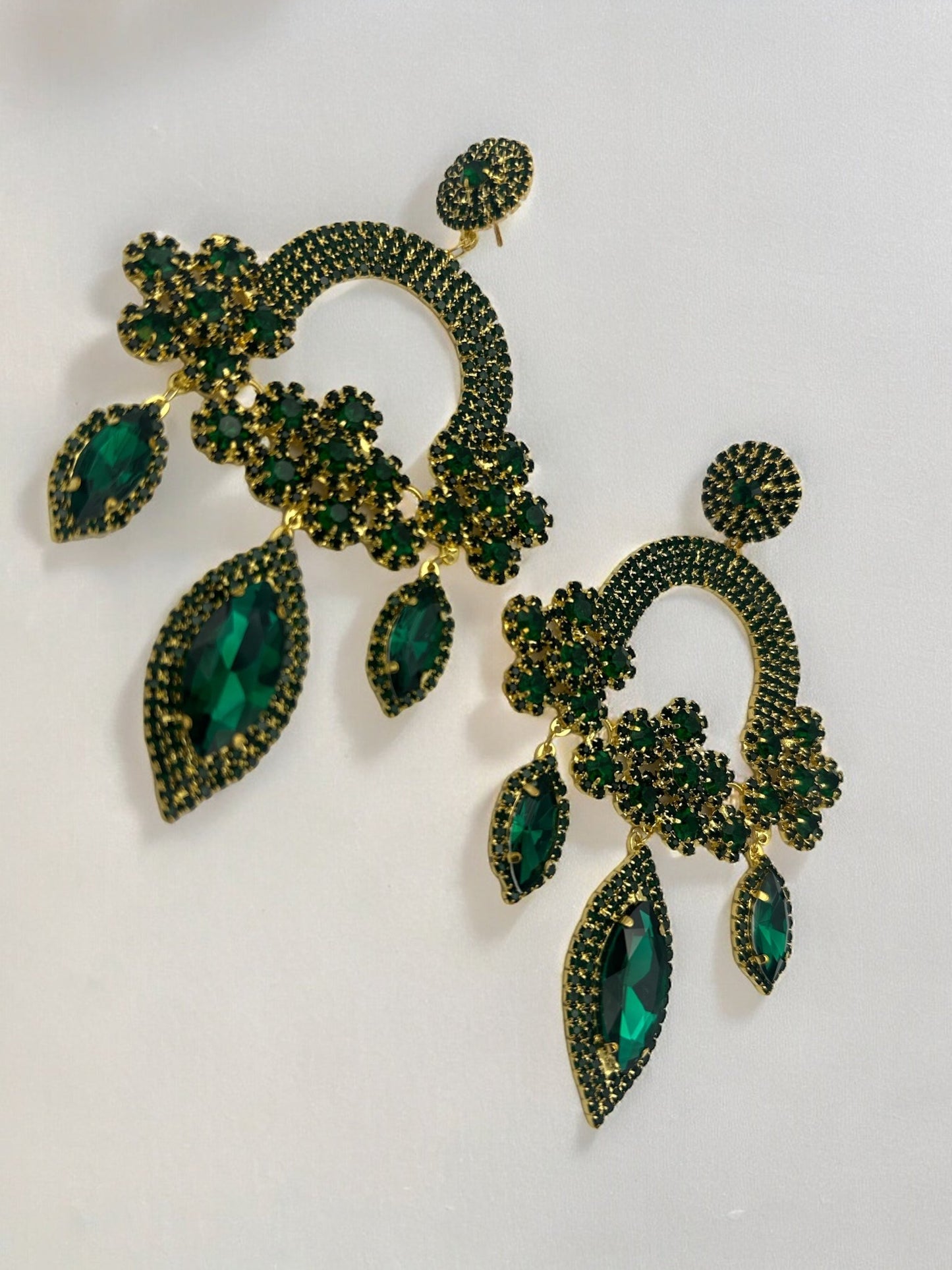 Elegant Statement Gemstones Crystal Diamante Rhinestone Long Tassel Earrings - Fatisha Boutique