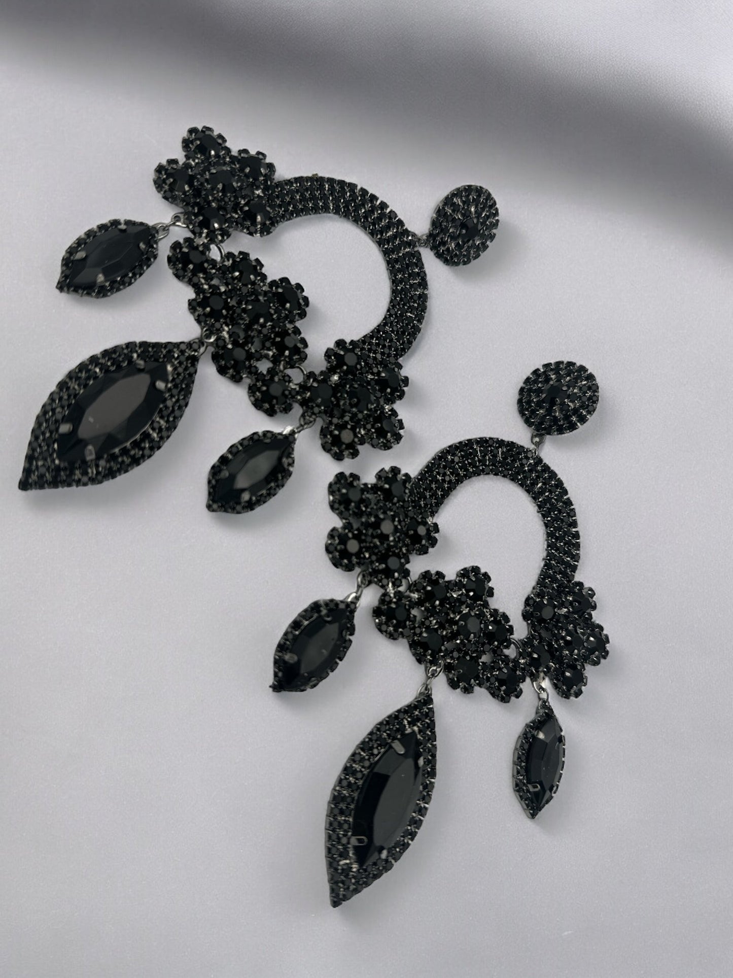 Elegant Statement Gemstones Crystal Diamante Rhinestone Long Tassel Earrings - Fatisha Boutique
