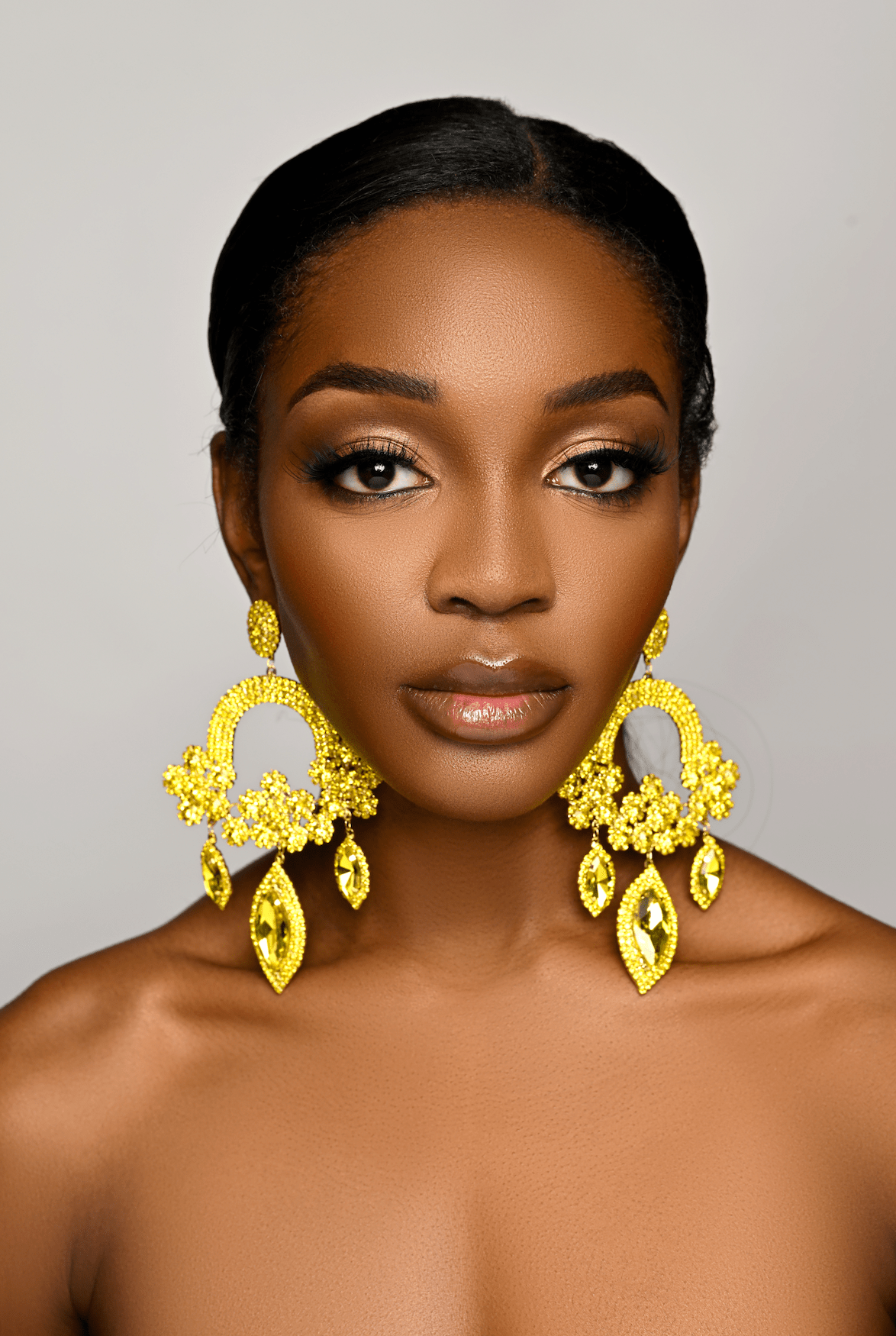 Elegant Statement Gemstones Crystal Diamante Rhinestone Long Tassel Earrings - Fatisha Boutique
