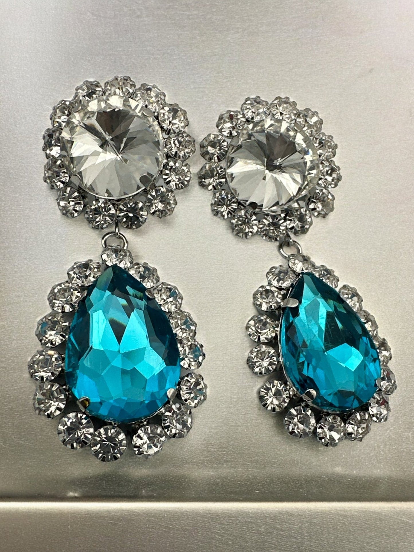 Elegant Teardrop Diamante Rhinestone Sparkle Dangle Earrings - Fatisha Boutique