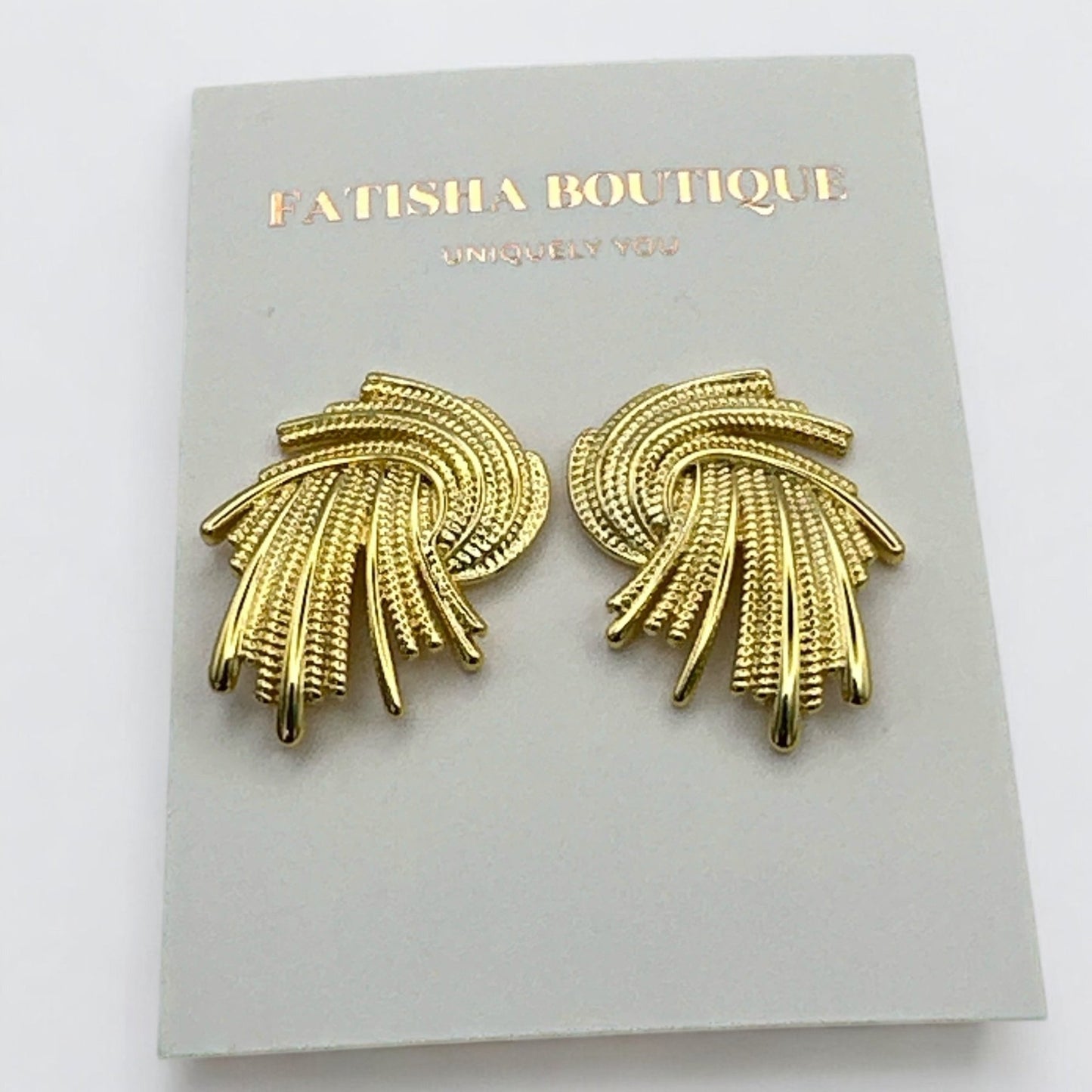 Elegant Twisted Gold Plated Stud Earrings | 2cm & 3cm Options - Fatisha Boutique