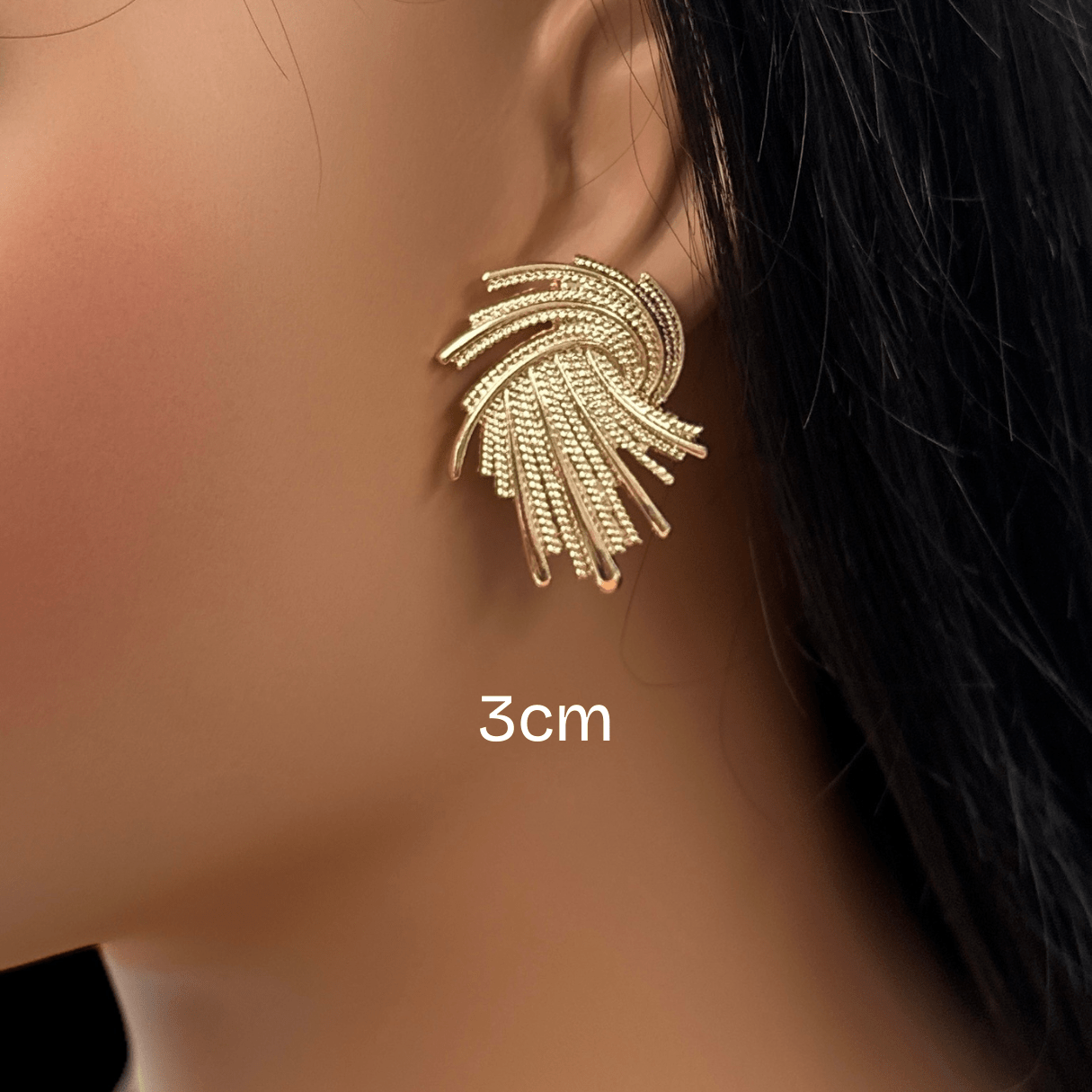 Elegant Twisted Gold Plated Stud Earrings | 2cm & 3cm Options - Fatisha Boutique