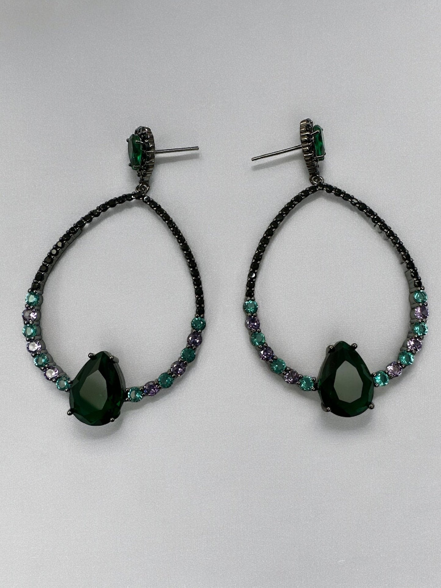 Elegant Vintage Style Rhinestone Teardrop Dangle Statement Earrings - Fatisha Boutique