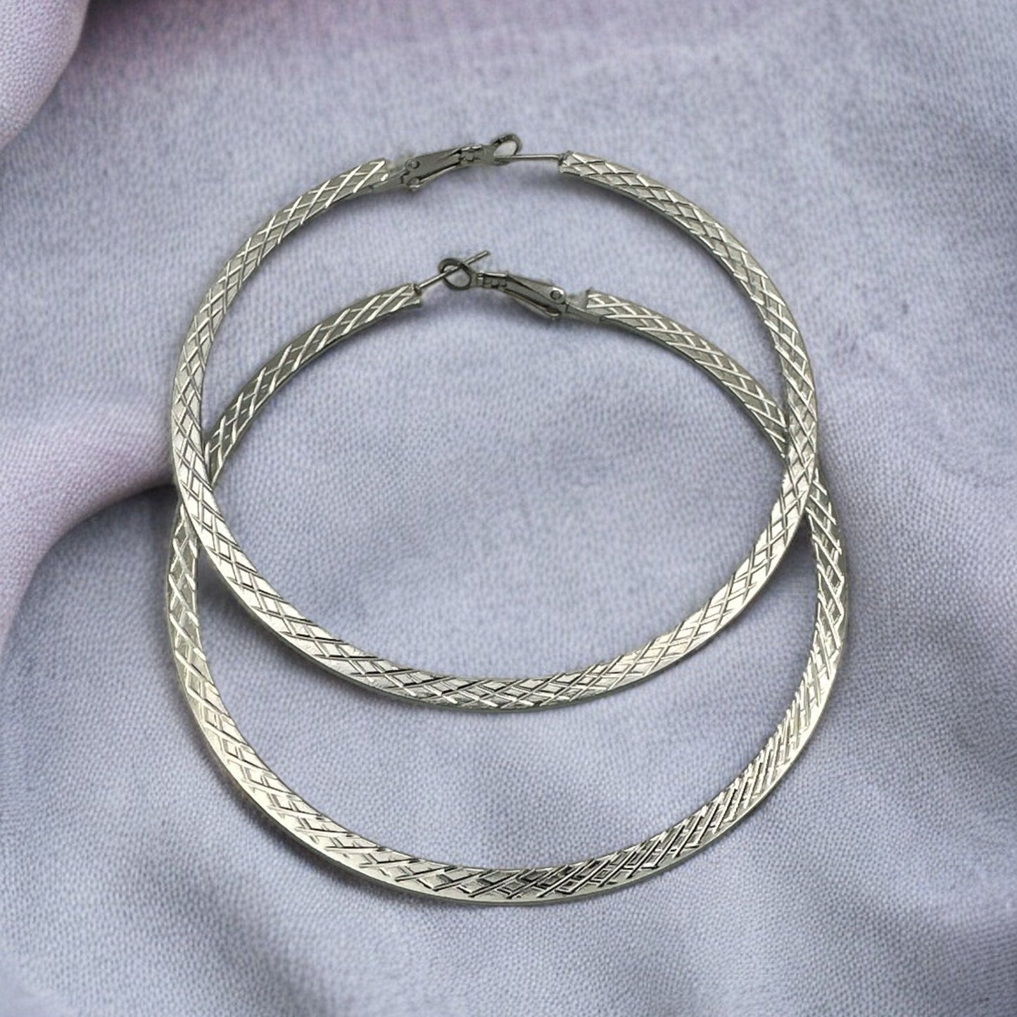 Engraved 8CM Hoop Earrings - Fatisha Boutique
