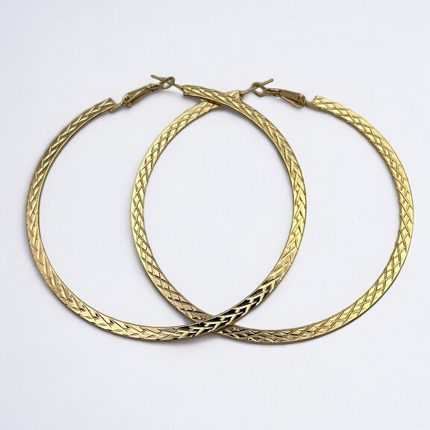 Engraved 8CM Hoop Earrings - Fatisha Boutique