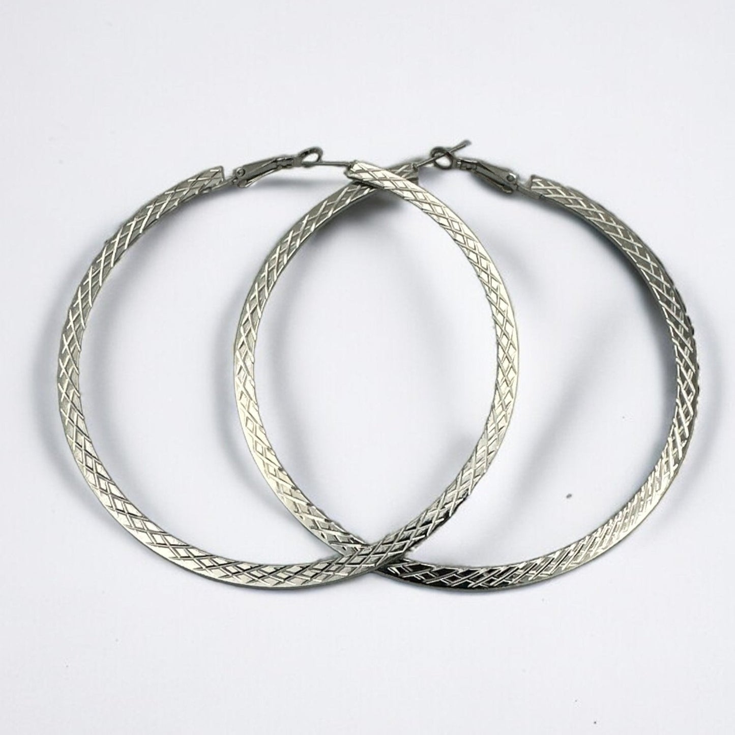Engraved 8CM Hoop Earrings - Fatisha Boutique