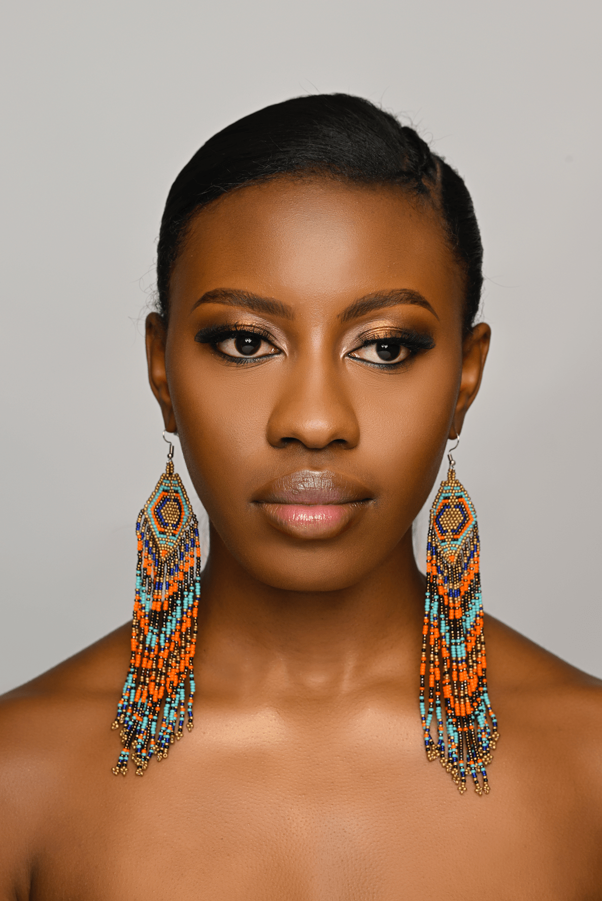Extra Long Elegant Authentic African Tribal Ethnic Native Dangle Earrings - Fatisha Boutique