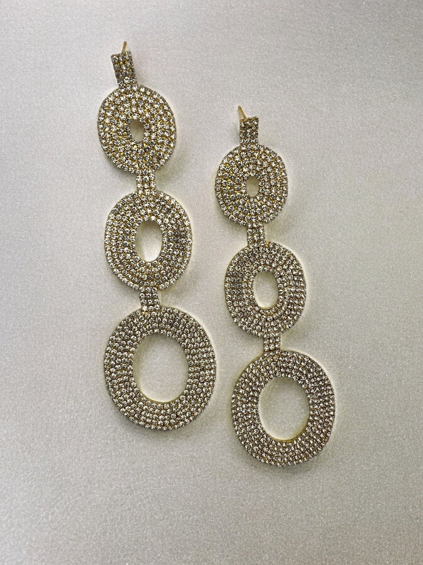 Extra Long Elegant Diamante Rhinestone Teardrop Dangle Statement Earrings - Fatisha Boutique