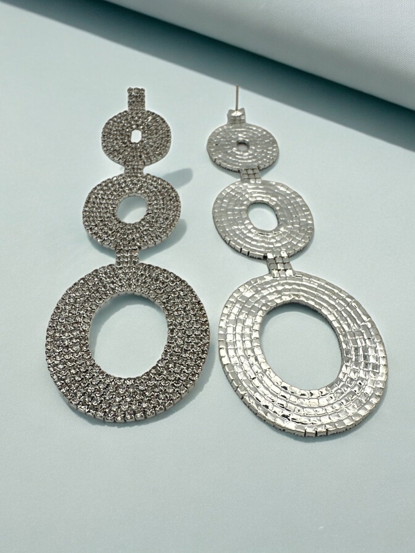 Extra Long Elegant Diamante Rhinestone Teardrop Dangle Statement Earrings - Fatisha Boutique
