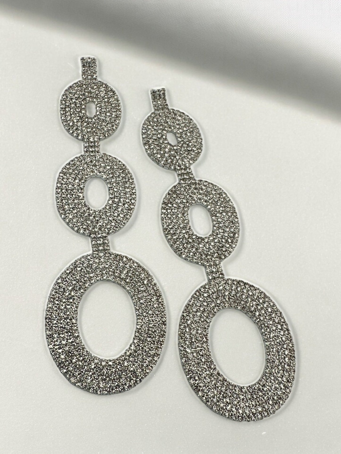Extra Long Elegant Diamante Rhinestone Teardrop Dangle Statement Earrings - Fatisha Boutique