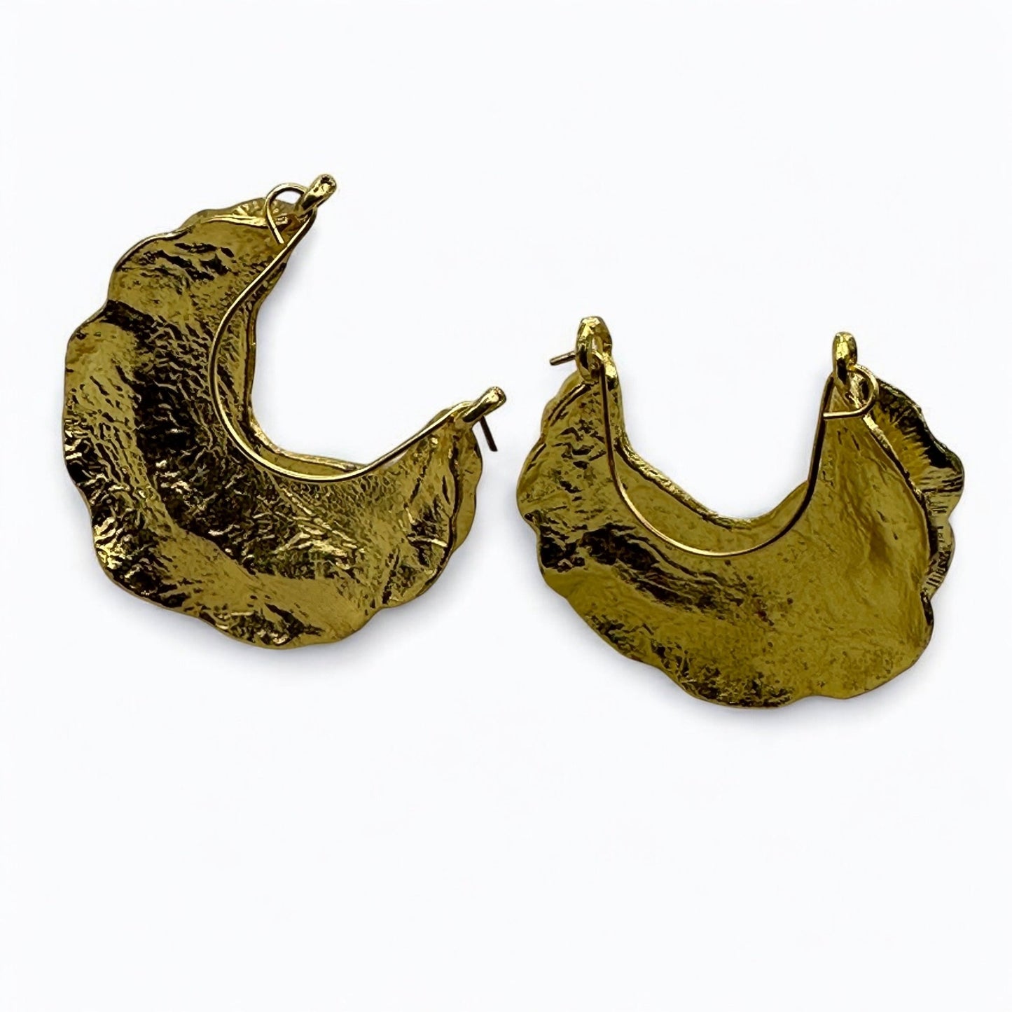 Fulani Style Dangle Brass Earrings – Handcrafted Tribal Hoops - Fatisha Boutique