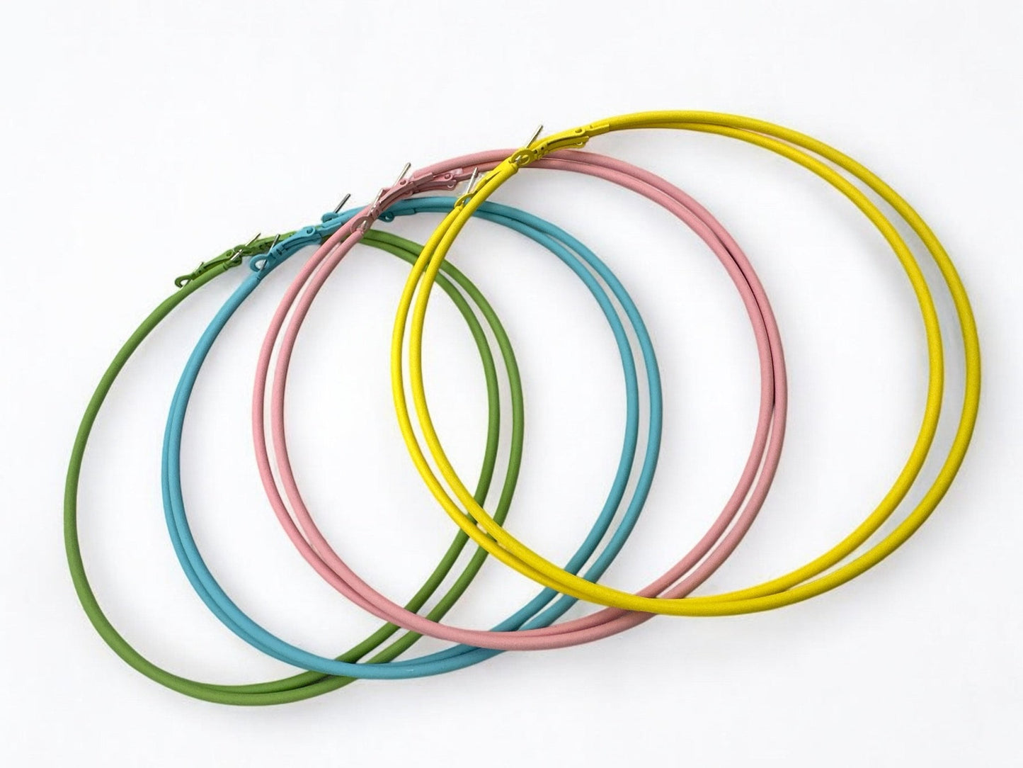 Funky 10cm Colourful Retro Round Hoop Earrings - Fatisha Boutique