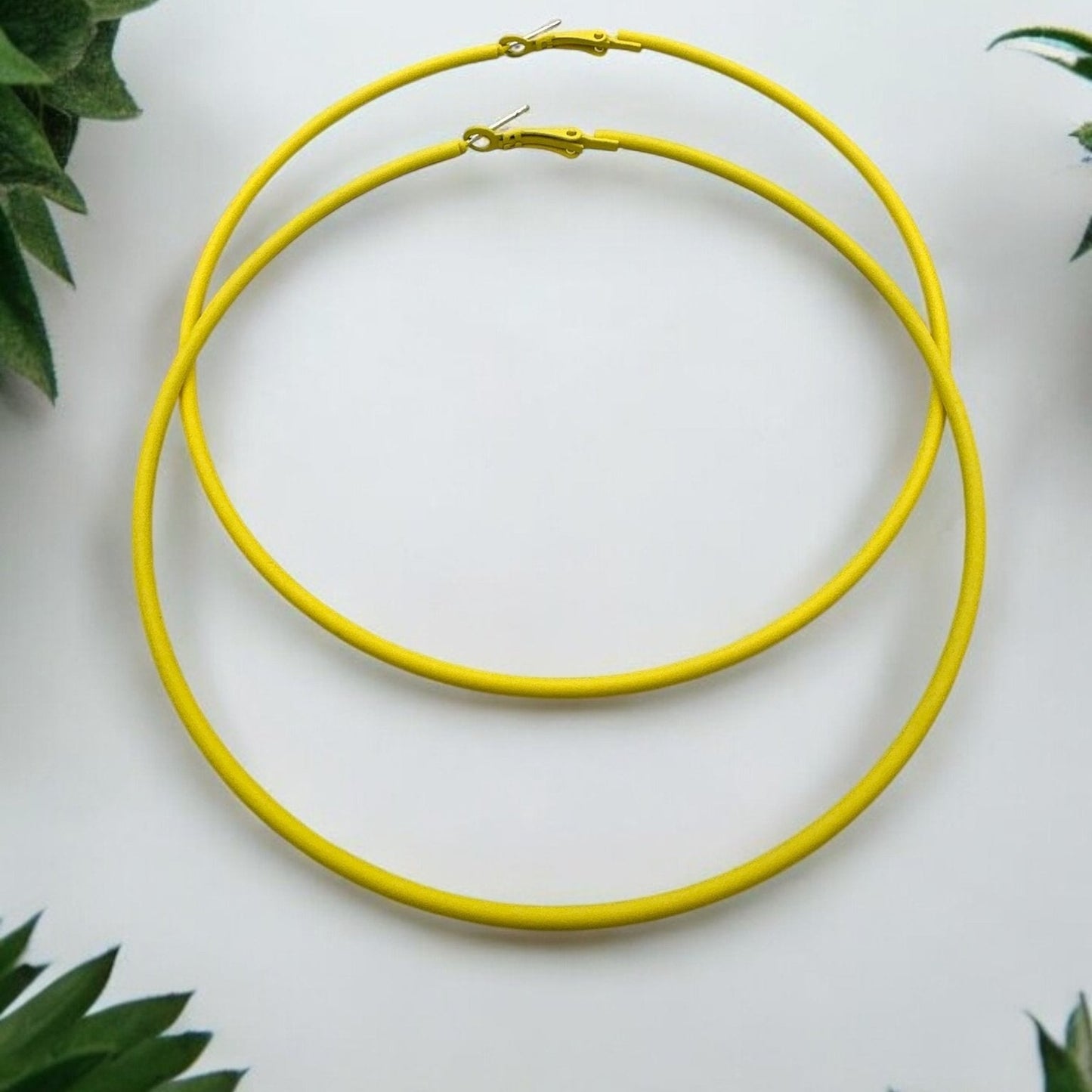 Funky 10cm Colourful Retro Round Hoop Earrings - Fatisha Boutique