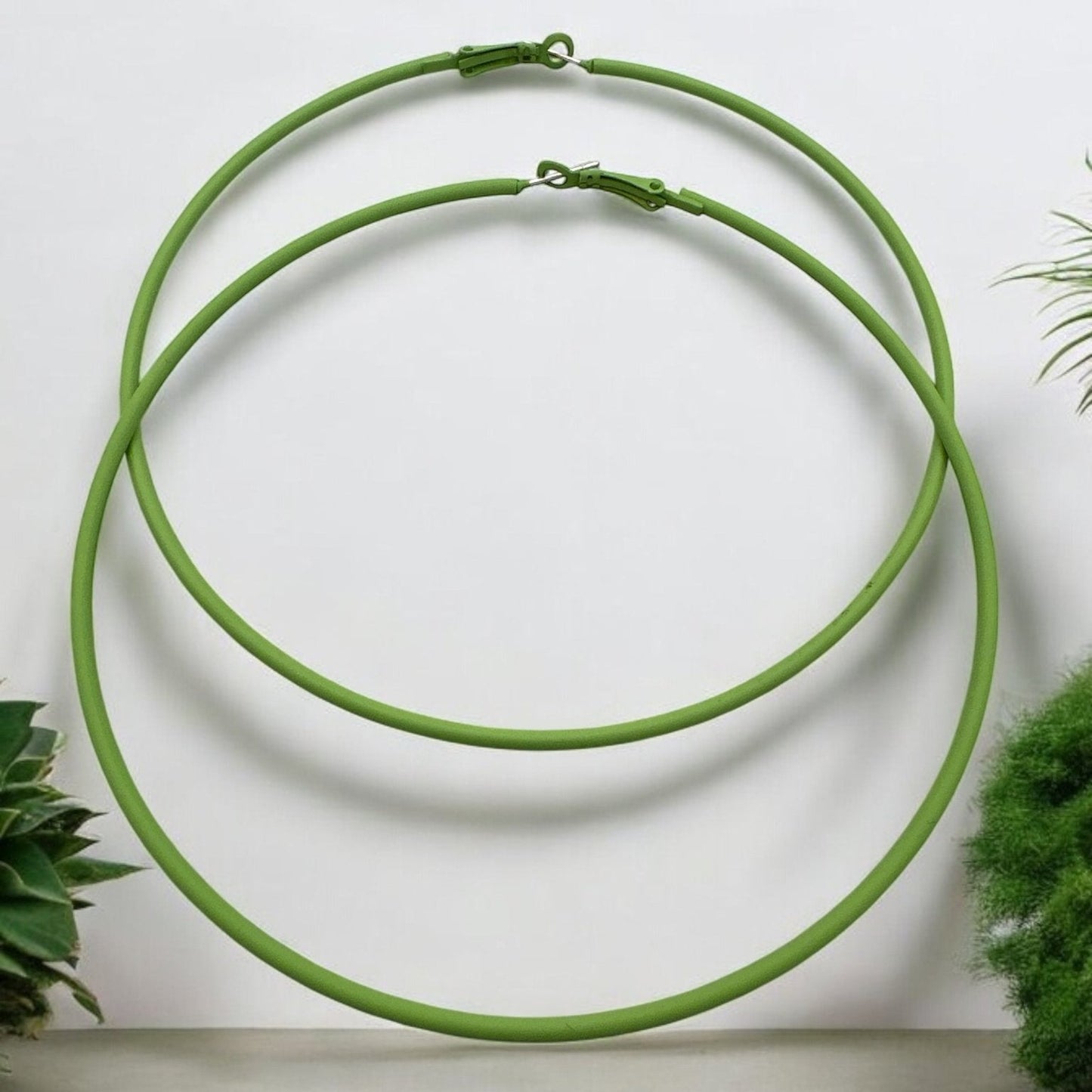 Funky 10cm Colourful Retro Round Hoop Earrings - Fatisha Boutique