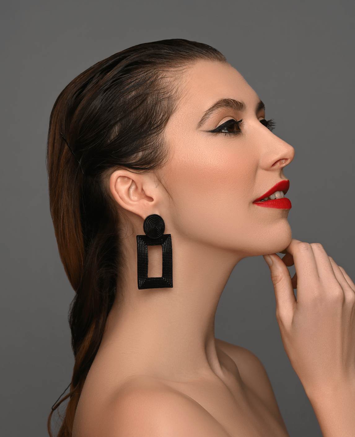 Geometric Textured Gold Statement Earrings – Bold Retro Dangle Earrings for Women - Fatisha Boutique