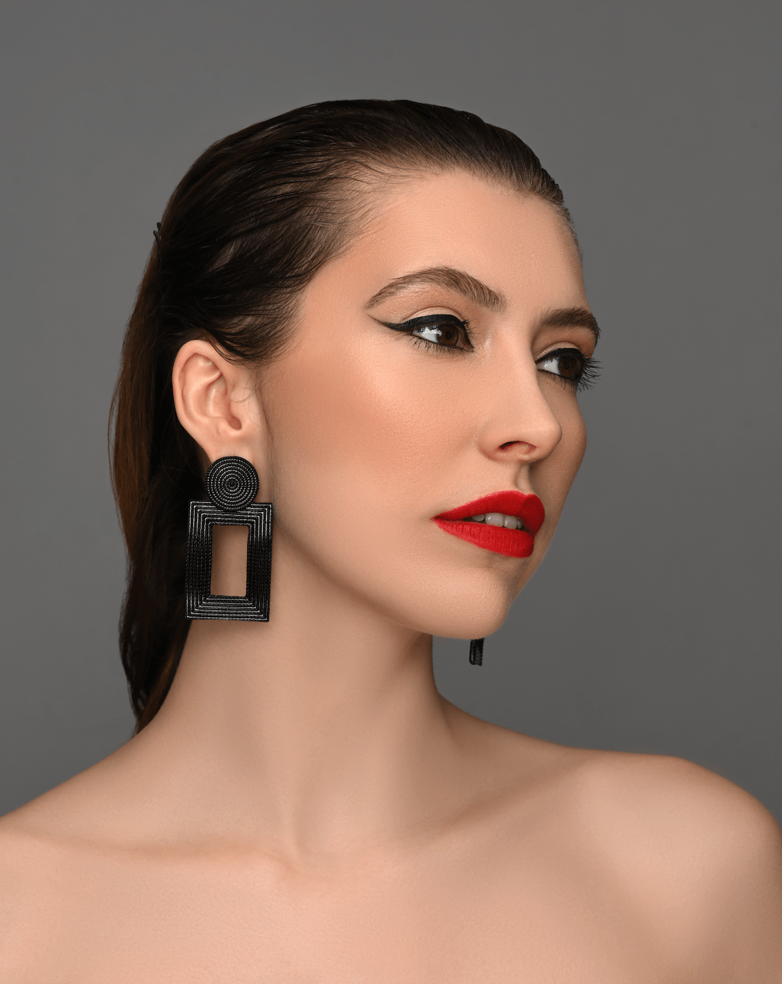 Geometric Textured Gold Statement Earrings – Bold Retro Dangle Earrings for Women - Fatisha Boutique