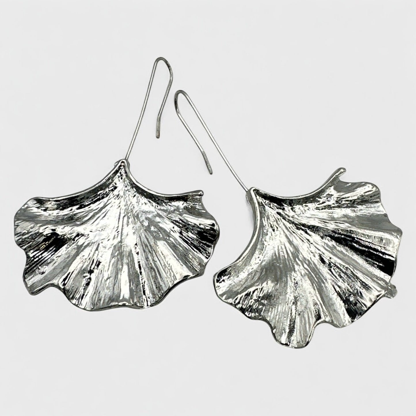 Ginkgo Leaf Dangle Earrings – Nature - Inspired in Gold or Silver - Fatisha Boutique