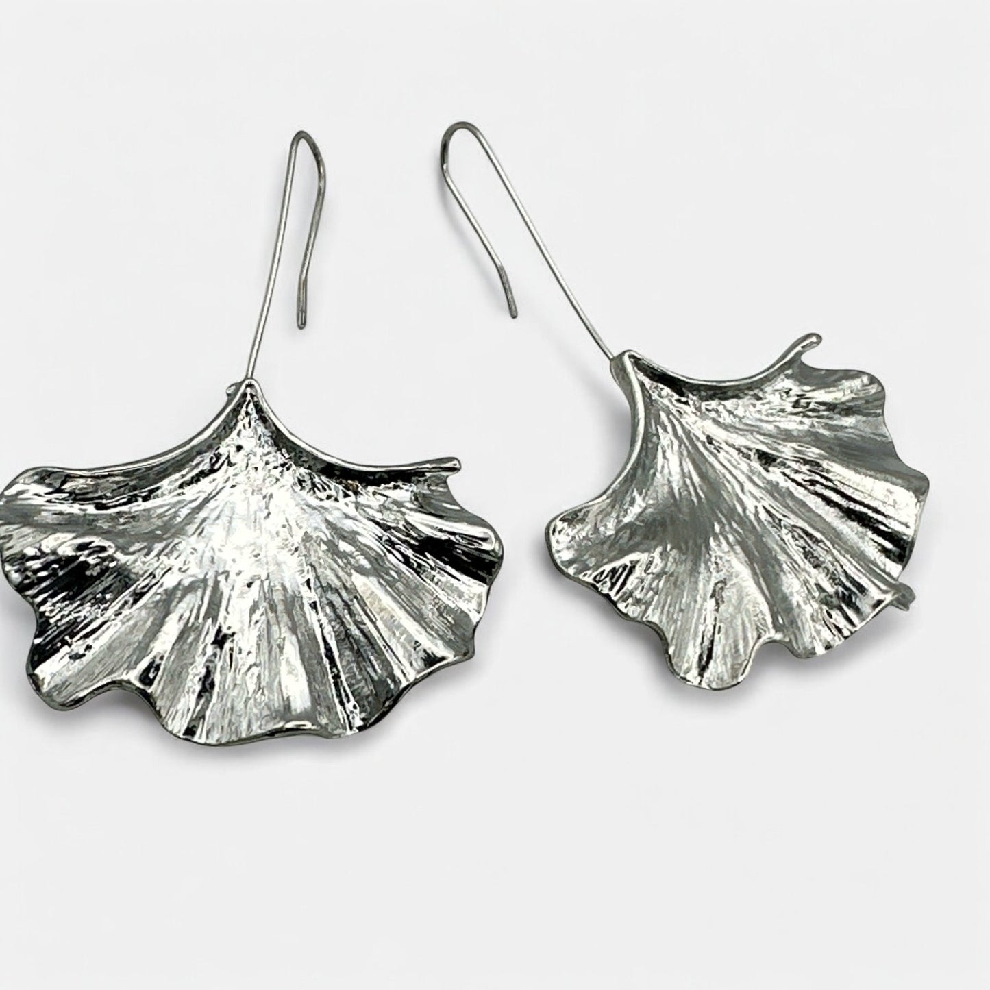 Ginkgo Leaf Dangle Earrings – Nature - Inspired in Gold or Silver - Fatisha Boutique