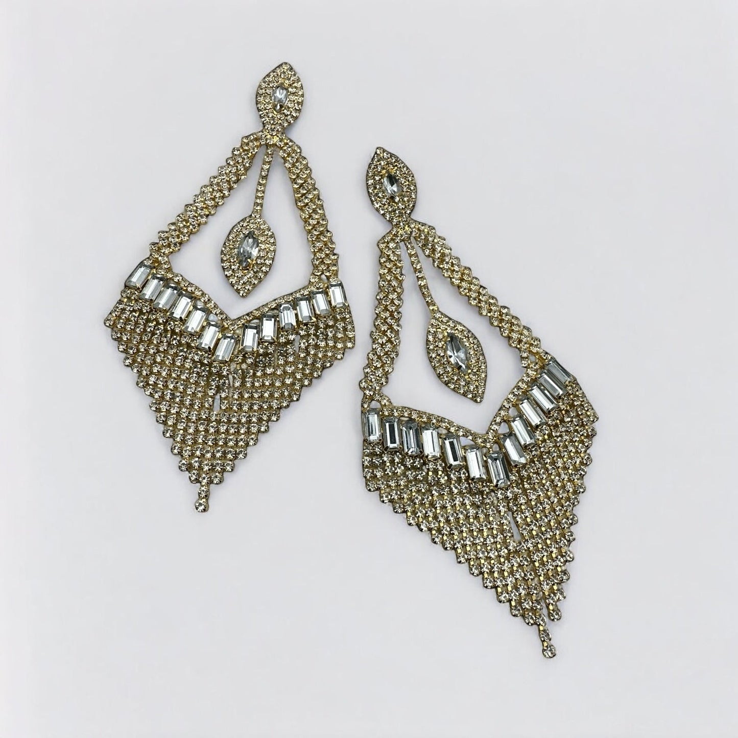 Glam Rhinestone Tassel Statement Earrings – Bold Elegant Dangle Jewellery for Special Occasions - Fatisha Boutique