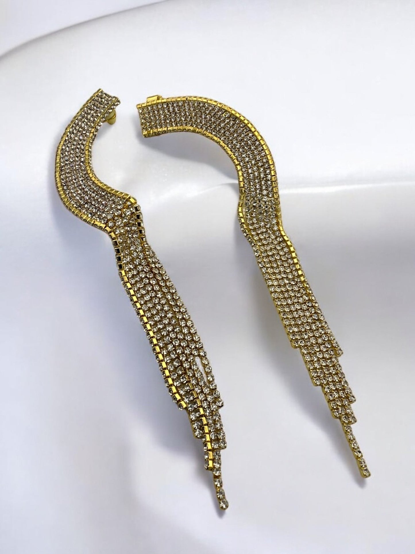 Glamorous Crystal Diamante Rhinestone Wrapped Stud Earrings - Fatisha Boutique