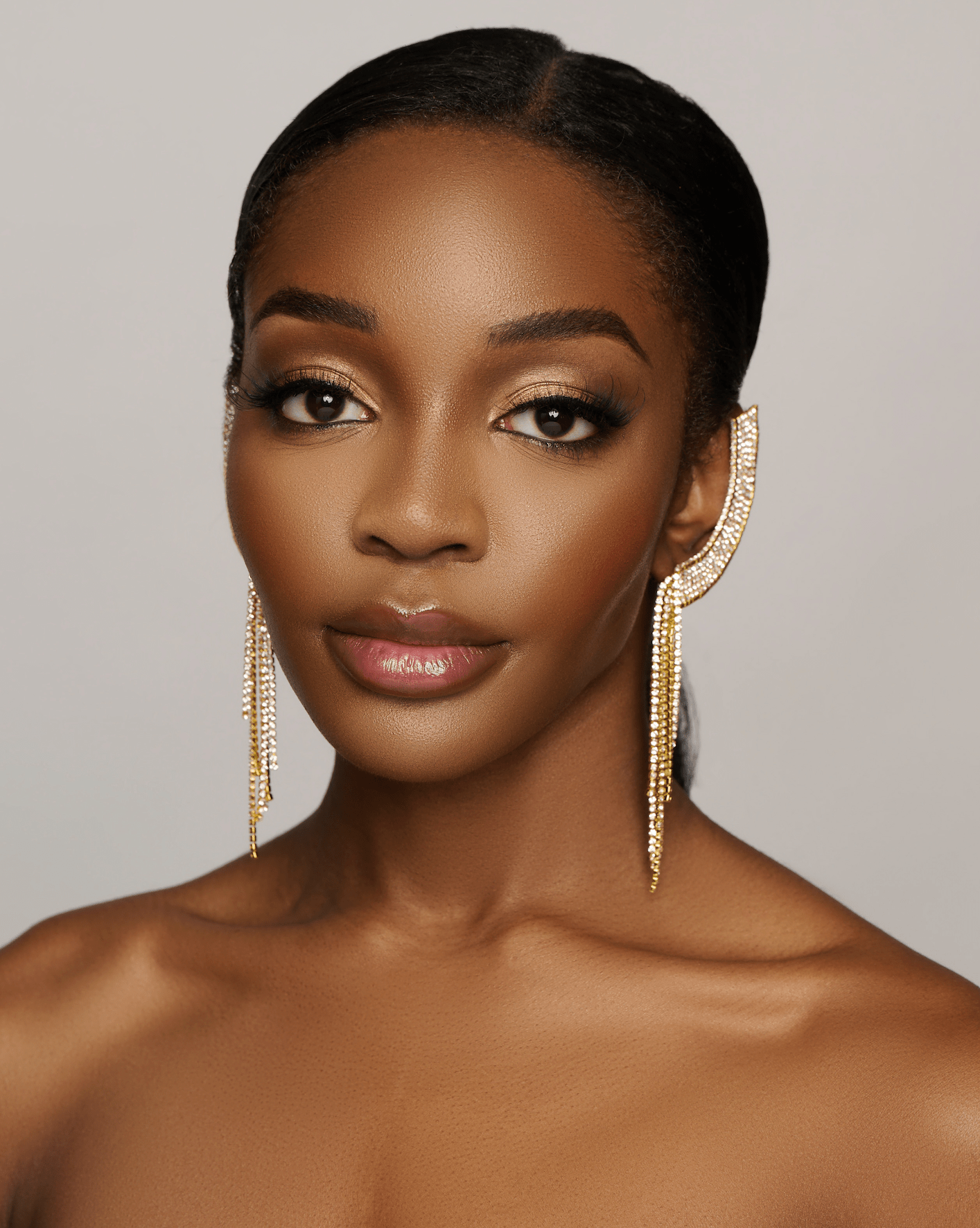 Glamorous Crystal Diamante Rhinestone Wrapped Stud Earrings - Fatisha Boutique