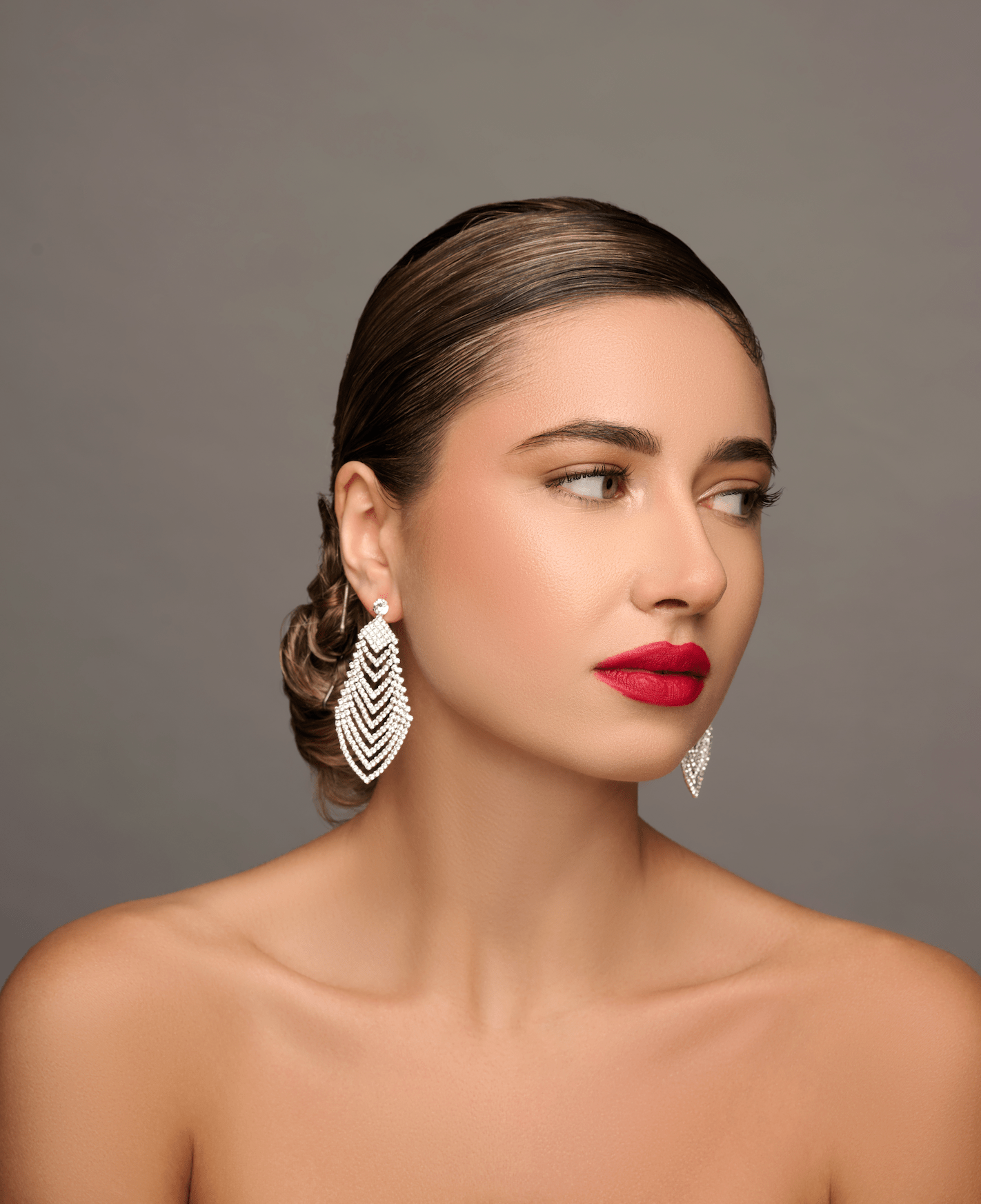 Glamorous Crystals Diamante Rhinestone Leaf Dangle Drop Earrings - Fatisha Boutique