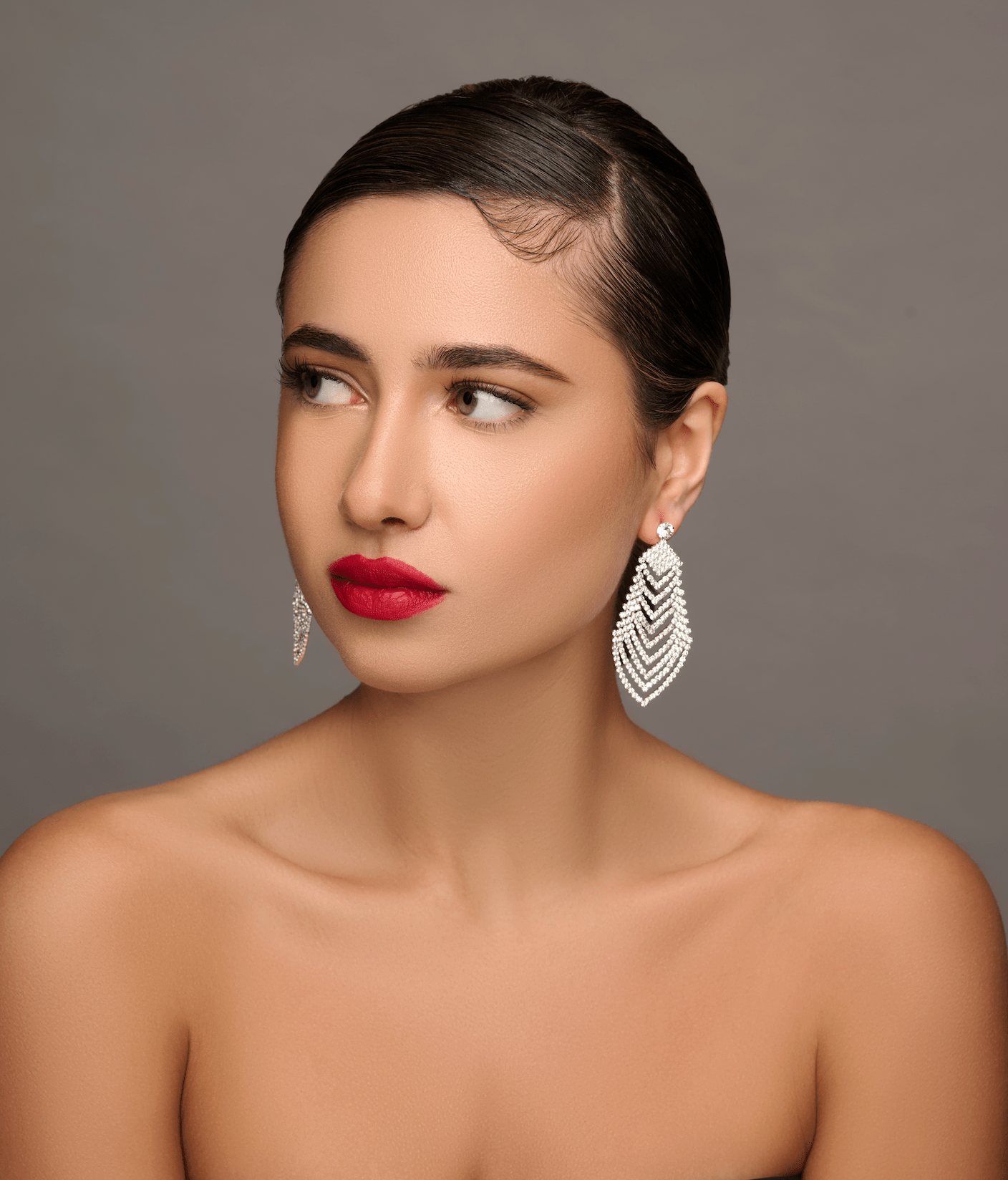 Glamorous Crystals Diamante Rhinestone Leaf Dangle Drop Earrings - Fatisha Boutique