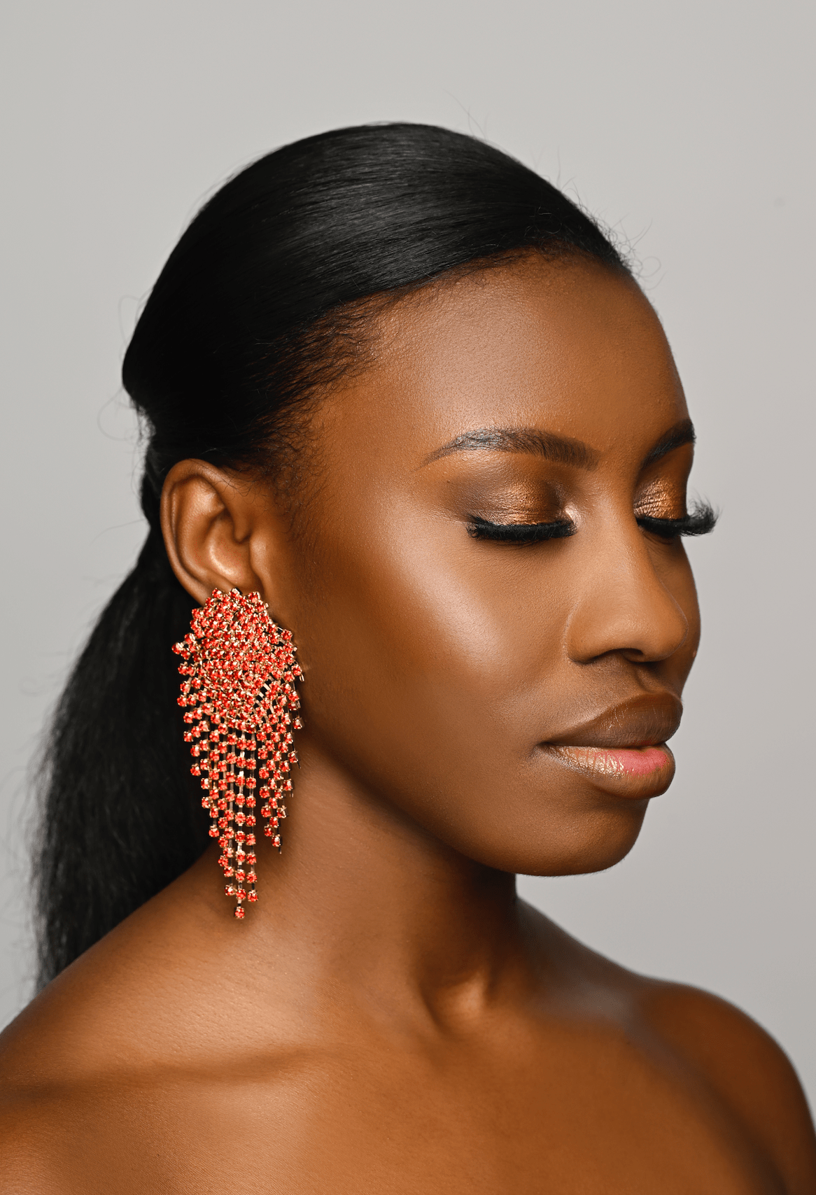 Glamorous Diamante Rhinestone Crystal Cascade Tassel Statement Drop Earrings - Fatisha Boutique