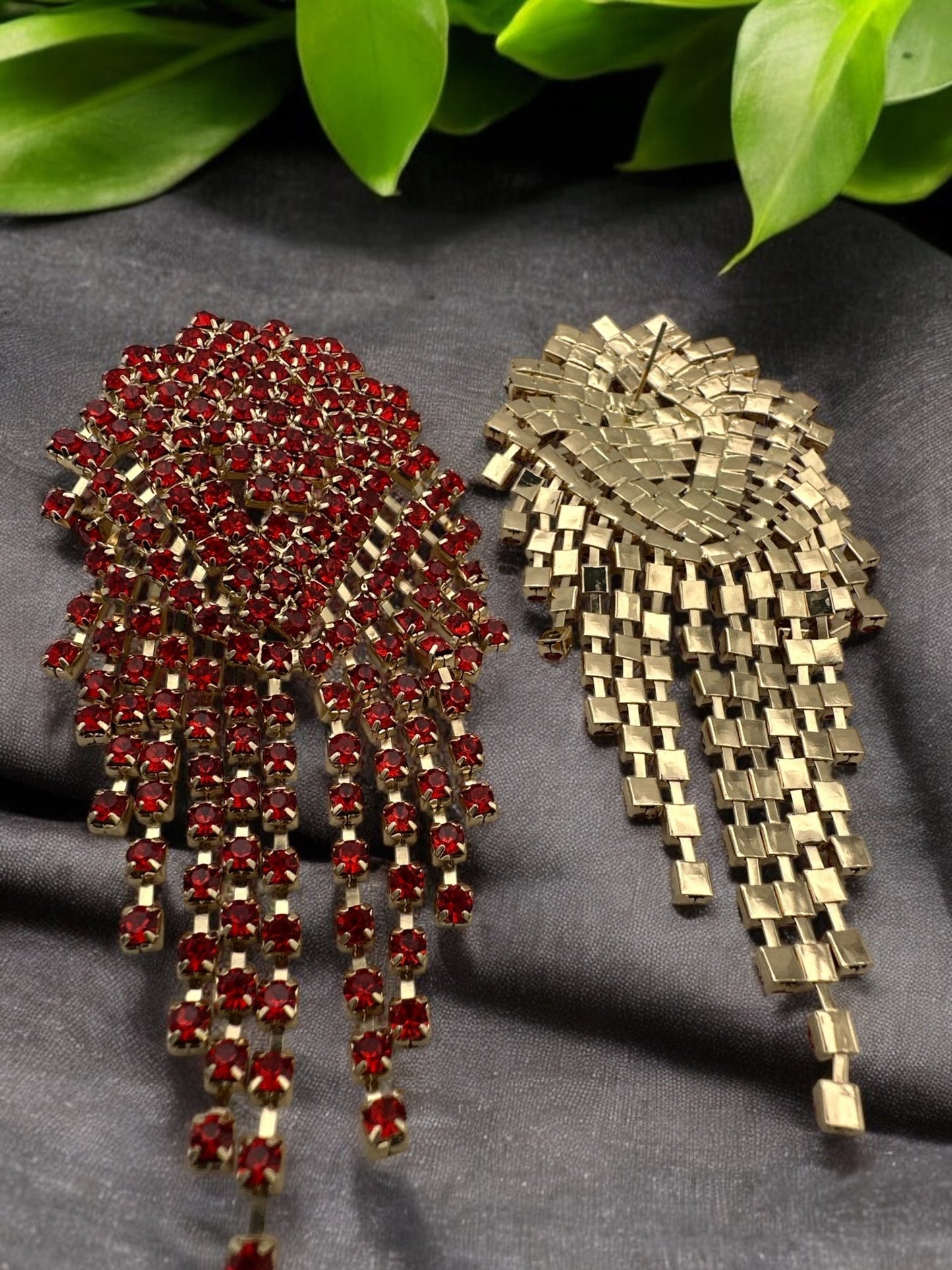 Glamorous Diamante Rhinestone Crystal Cascade Tassel Statement Drop Earrings - Fatisha Boutique