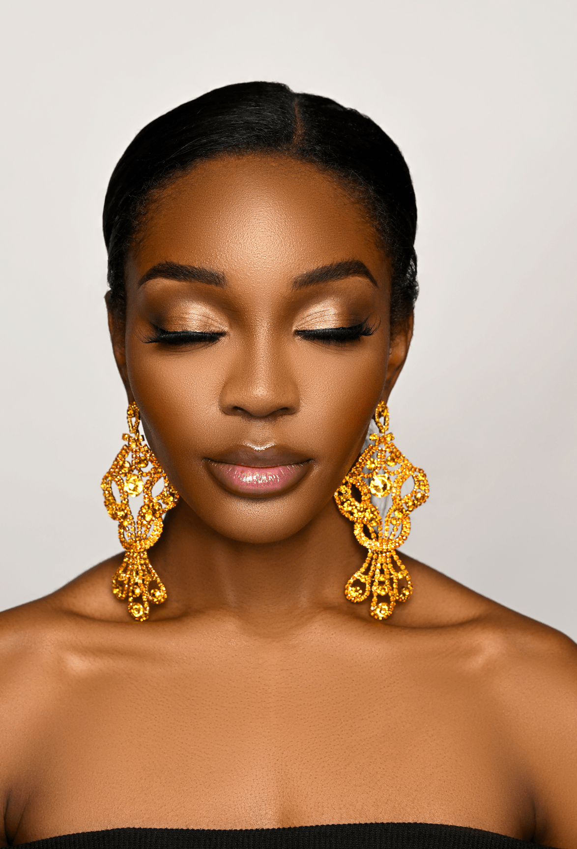 Glamorous Long Elegant Gemstone Crystal Diamante Tassel Dangle Earrings - Fatisha Boutique