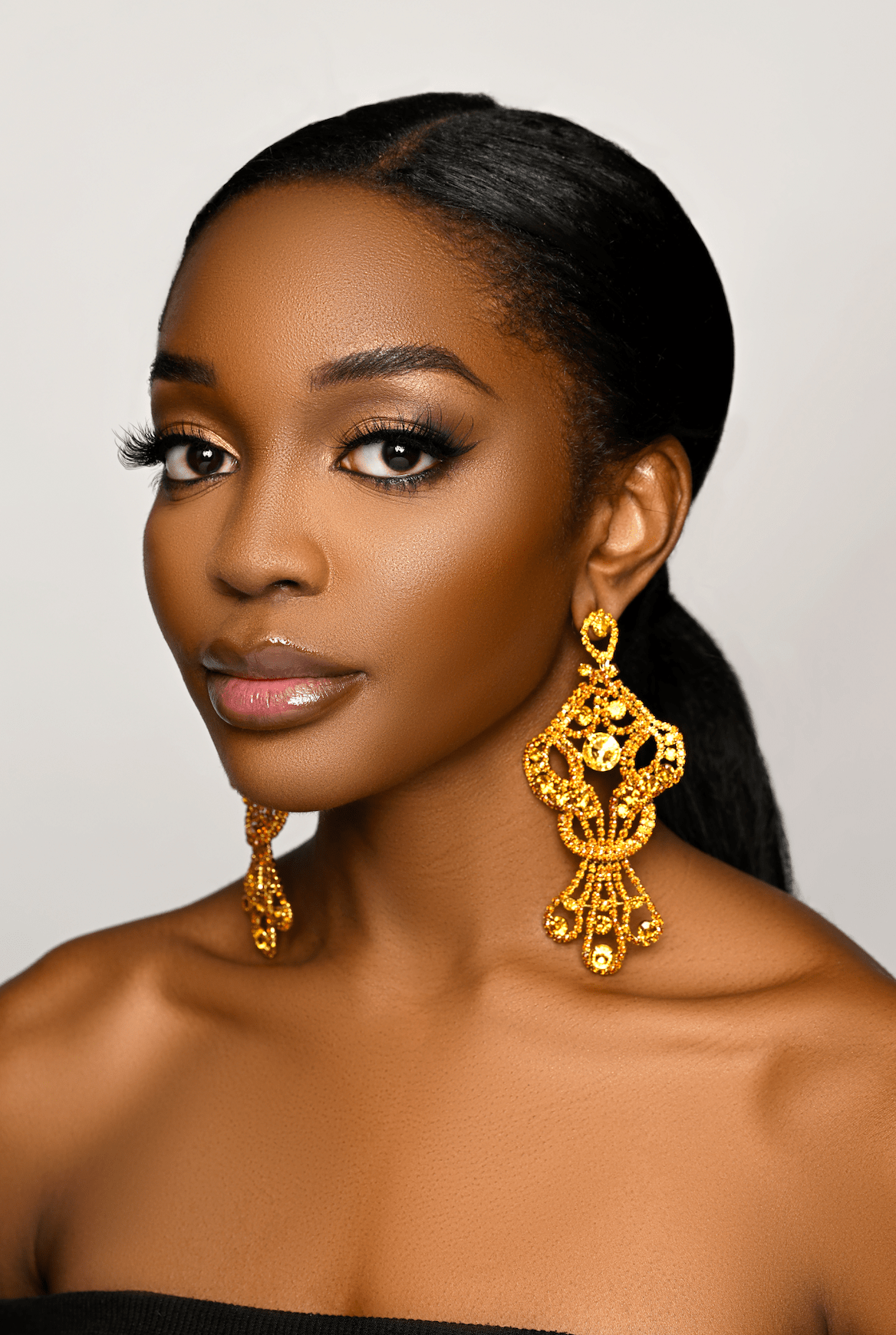 Glamorous Long Elegant Gemstone Crystal Diamante Tassel Dangle Earrings - Fatisha Boutique