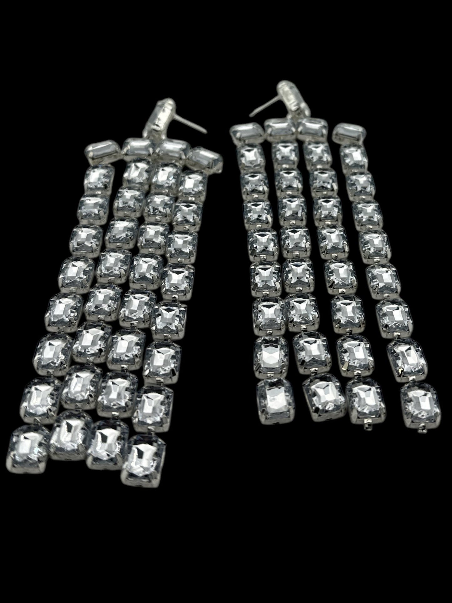 Glamorous Multi - Strand Statement Luxury Crystal Chandelier Drop Earrings - Fatisha Boutique