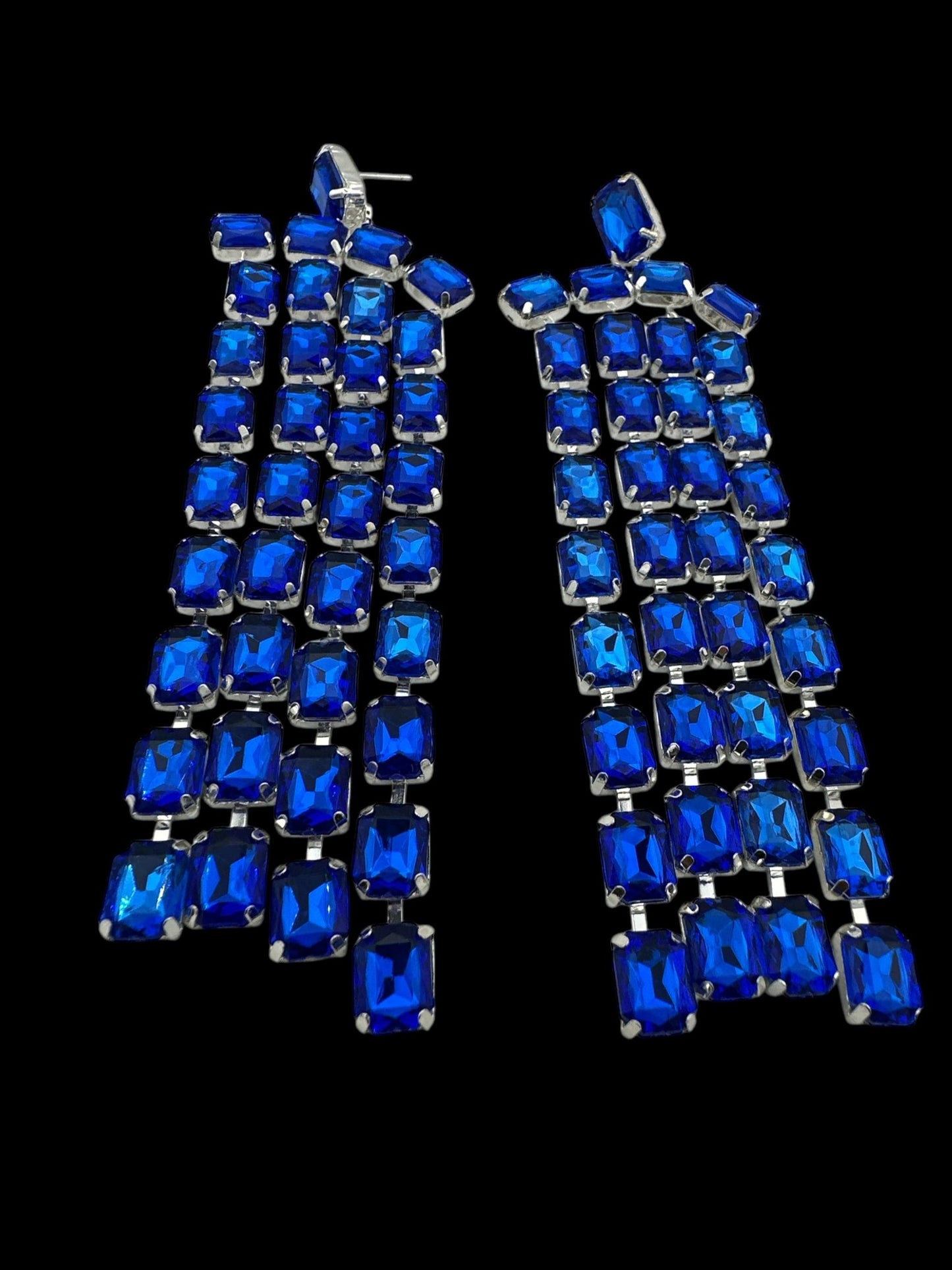 Glamorous Multi - Strand Statement Luxury Crystal Chandelier Drop Earrings - Fatisha Boutique