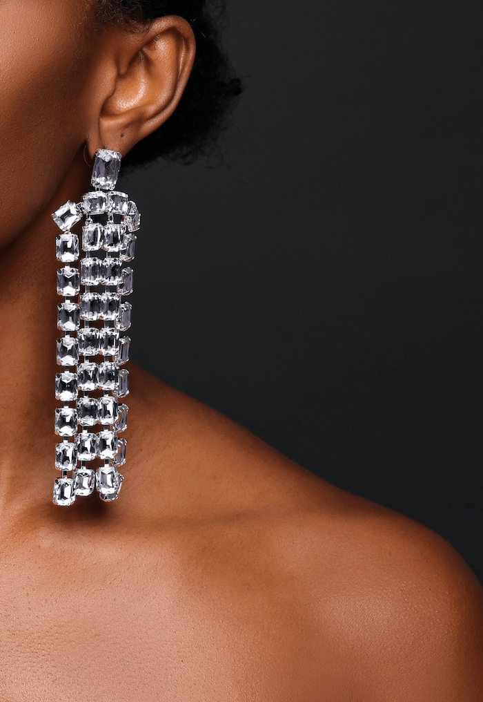 Glamorous Multi - Strand Statement Luxury Crystal Chandelier Drop Earrings - Fatisha Boutique