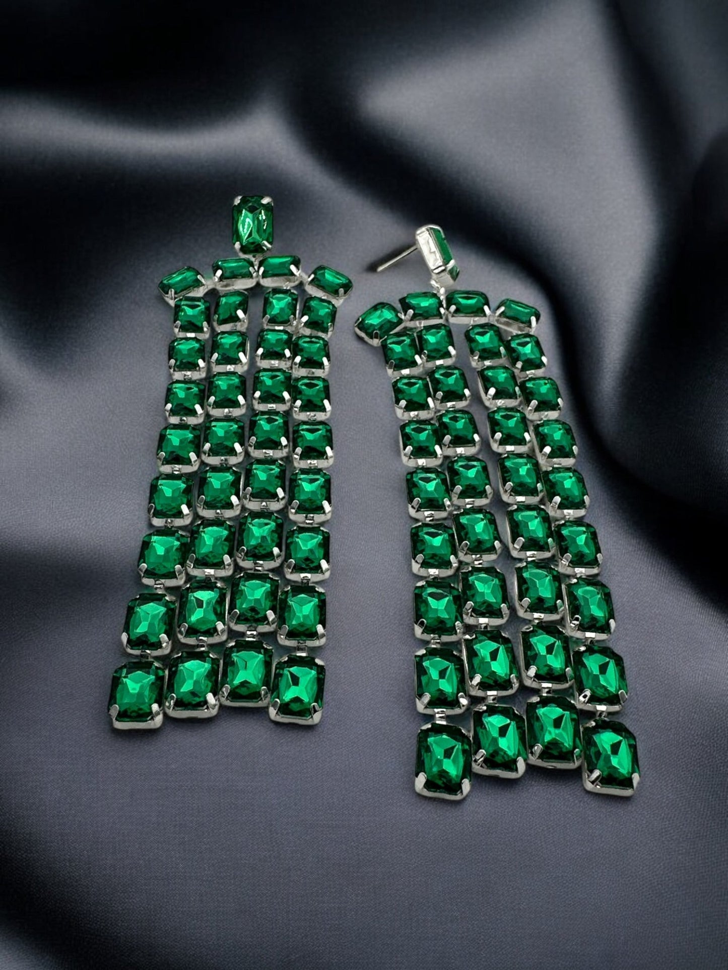 Glamorous Multi - Strand Statement Luxury Crystal Chandelier Drop Earrings - Fatisha Boutique