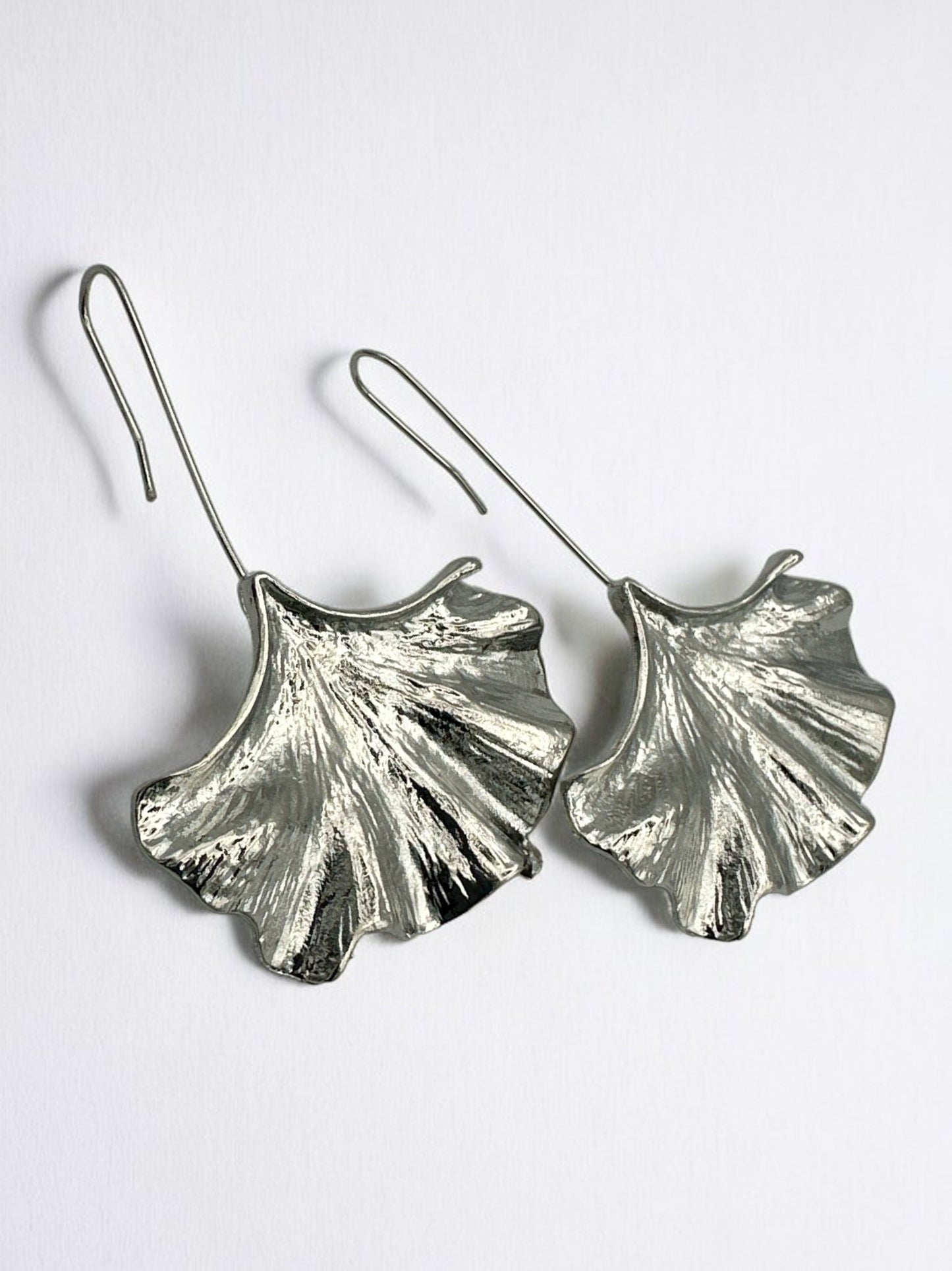 Gold and Silver Ginkgo Leaf Dangle Earrings - Nature - Inspired Jewellery - Fatisha Boutique