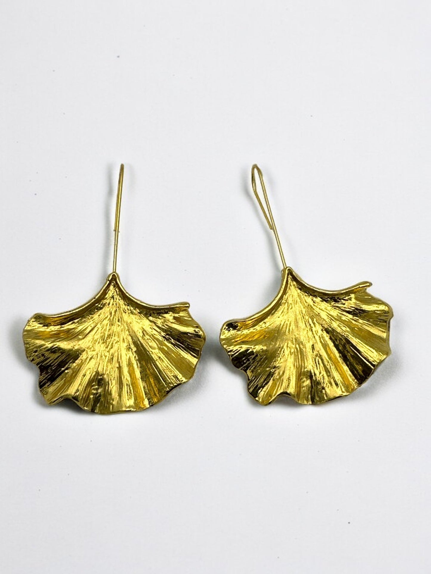 Gold and Silver Ginkgo Leaf Dangle Earrings - Nature - Inspired Jewellery - Fatisha Boutique