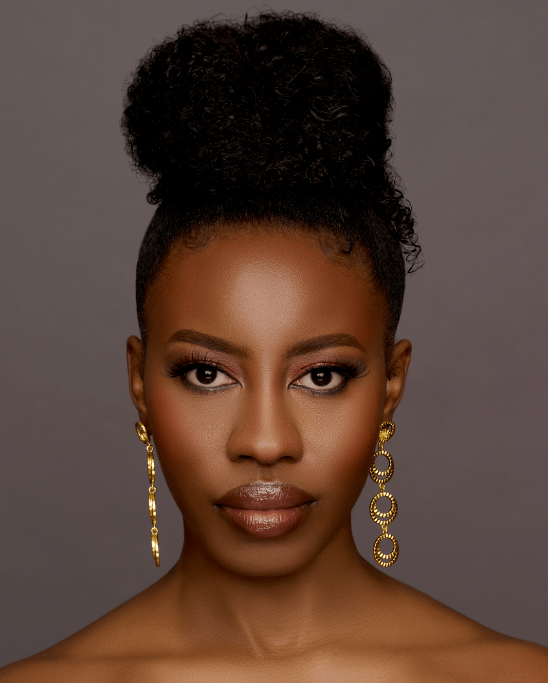 Gold Multi - Hoop Drop Earrings - Textured Tiered Statement Earrings - Fatisha Boutique