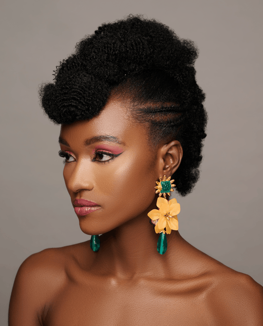 Gorgeous Bohemian Long Acrylic Resin Flower Dangle Statement Earrings - Fatisha Boutique