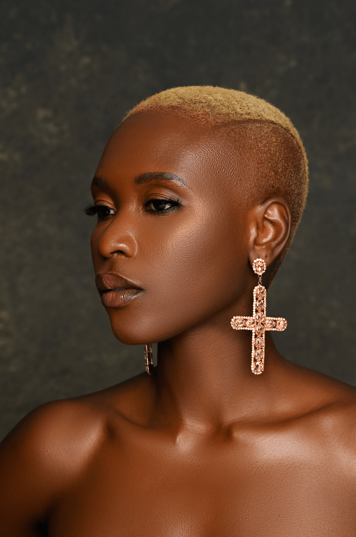 Gorgeous Rhinestone Diamante Cross Statement Earrings - Fatisha Boutique